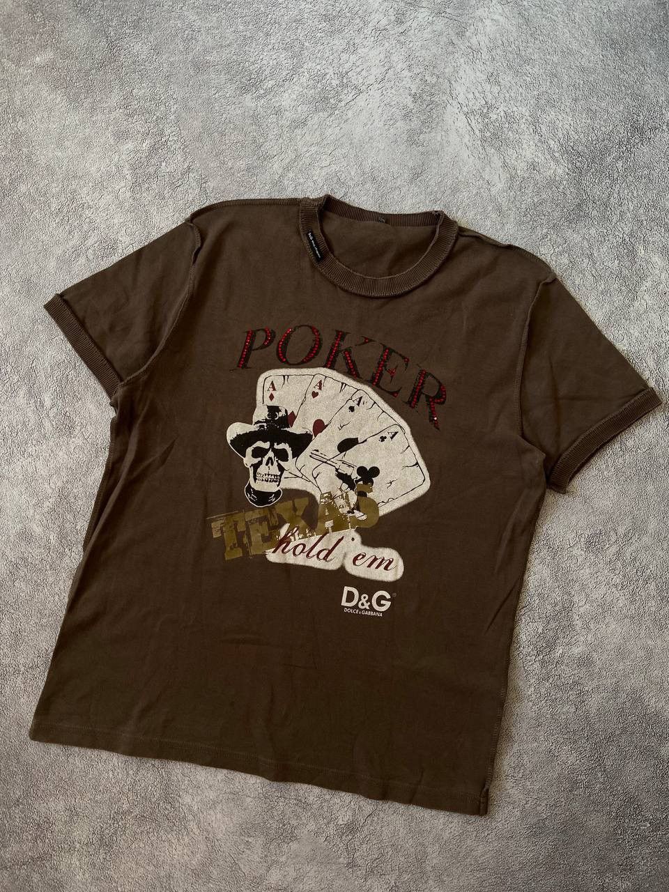 Dolce & Gabbana Dolce & Gabbana Poker Texas hold'em Browm T-Shirt Size US S / EU 44-46 / 1 - 2 Thumbnail