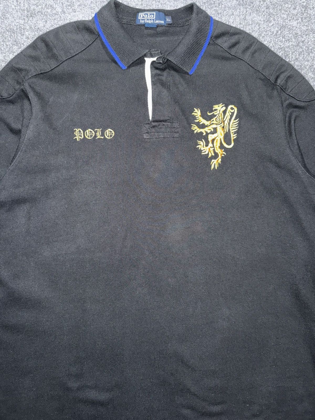 Polo Ralph Lauren Polo Ralph Lauren Black Crest Rugby Shirt XL Size US XL / EU 56 / 4 - 2 Thumbnail