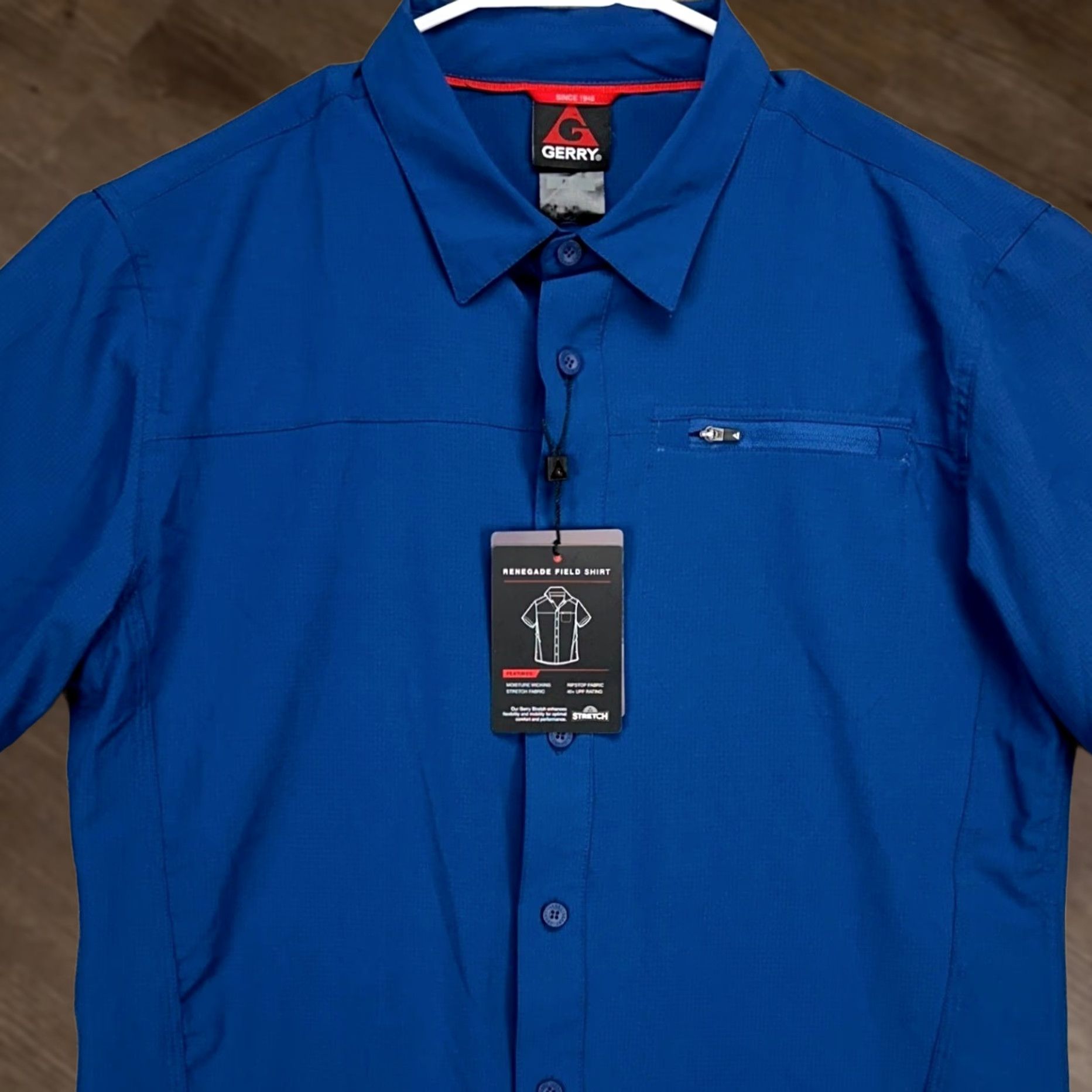 Vintage Gerry Mens Renegade Field Shirt Medium Blue Button Up Outdoor Hiking Stretch NEW Size US M / EU 48-50 / 2 - 1 Thumbnail