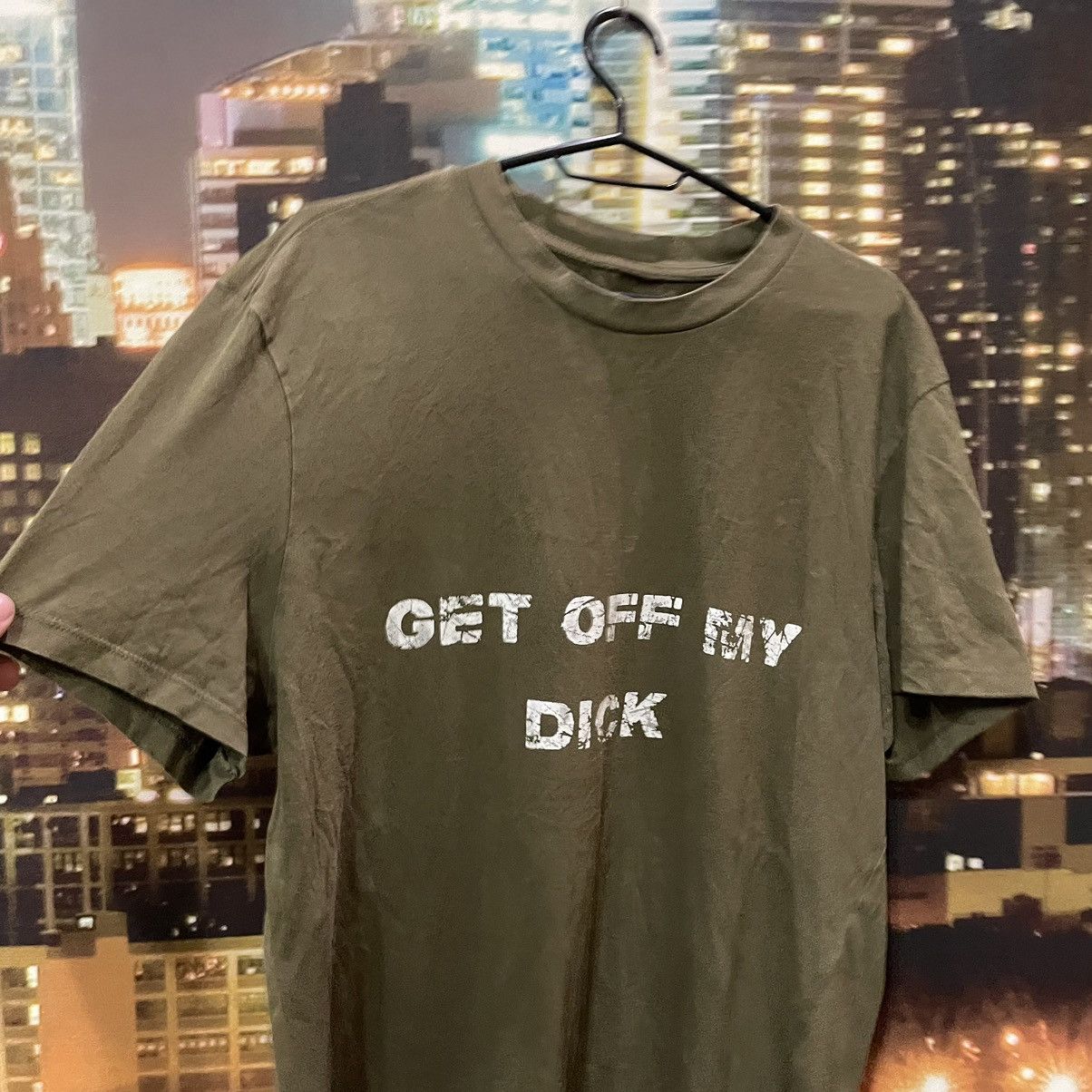 Japanese Brand OPIUM T SHIRT HUMOR GET OFF MY DICK PENIS SEX PORNSTAR 90s Size US L / EU 52-54 / 3 - 4 Thumbnail