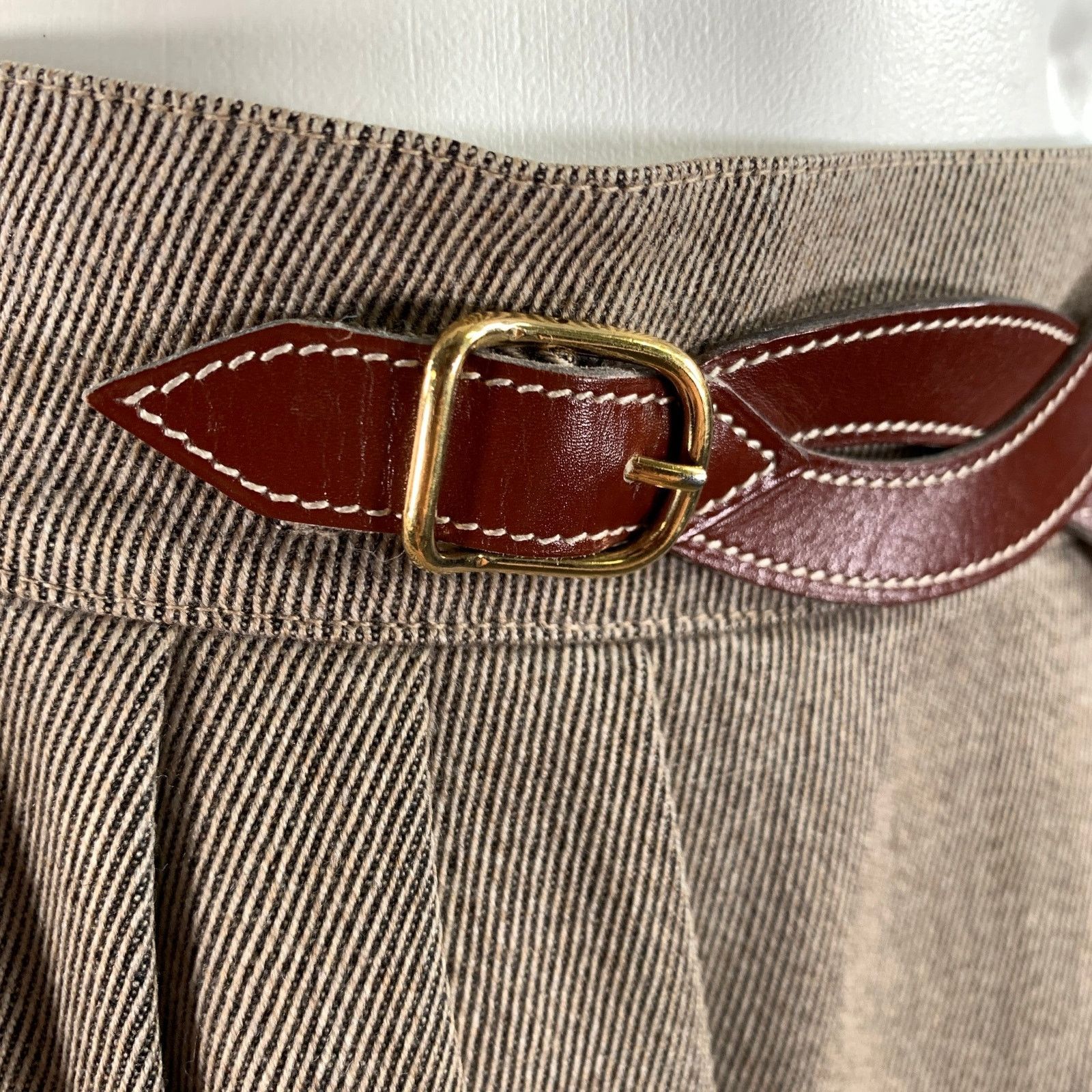 Hermes HERMES Size 10 Tan Wool Twill Pencil Knee-Length Skirt Size 30" / US 8 / IT 44 - 5 Thumbnail
