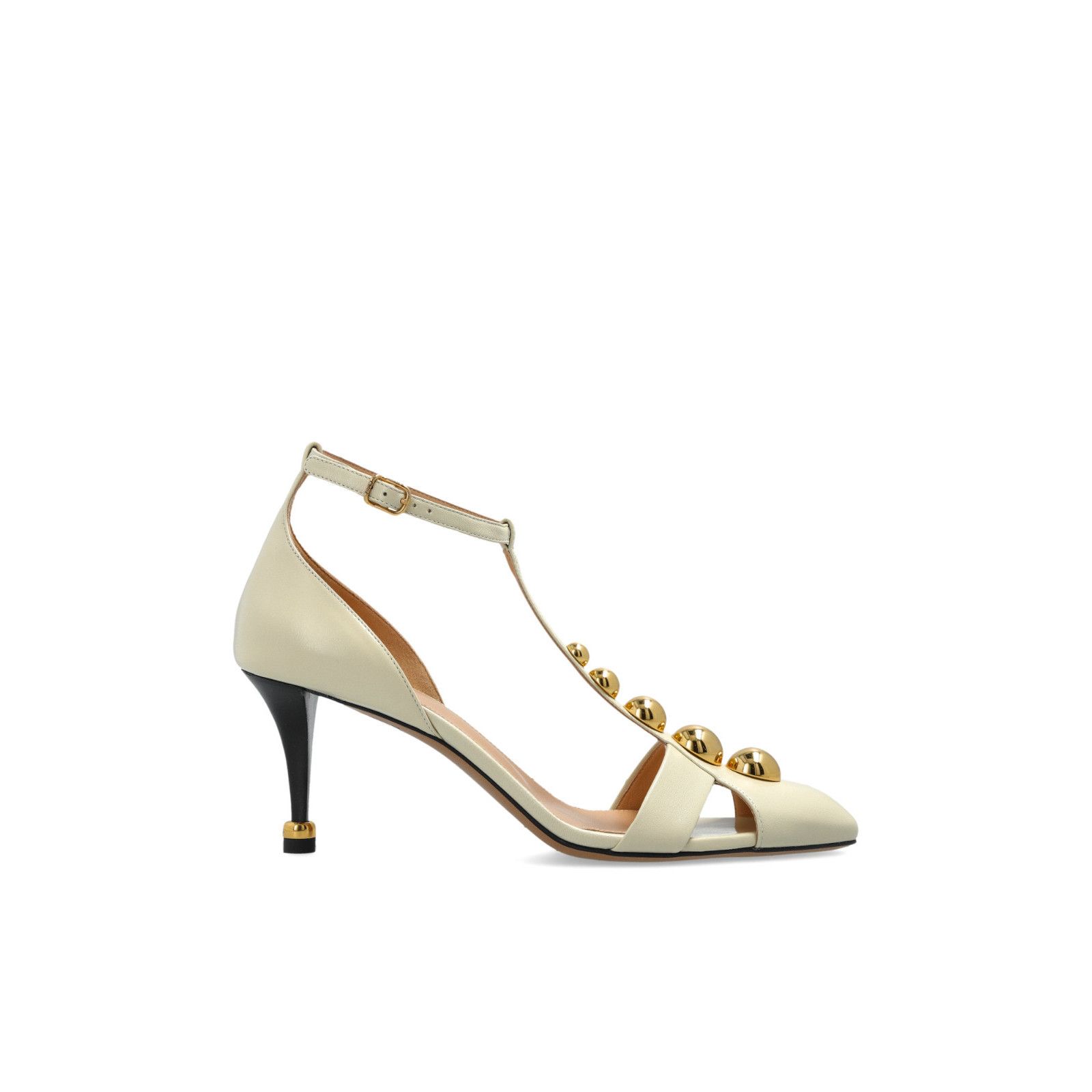 Chloe Cleia Cream Leather 75mm Heel Sandals New & Authentic