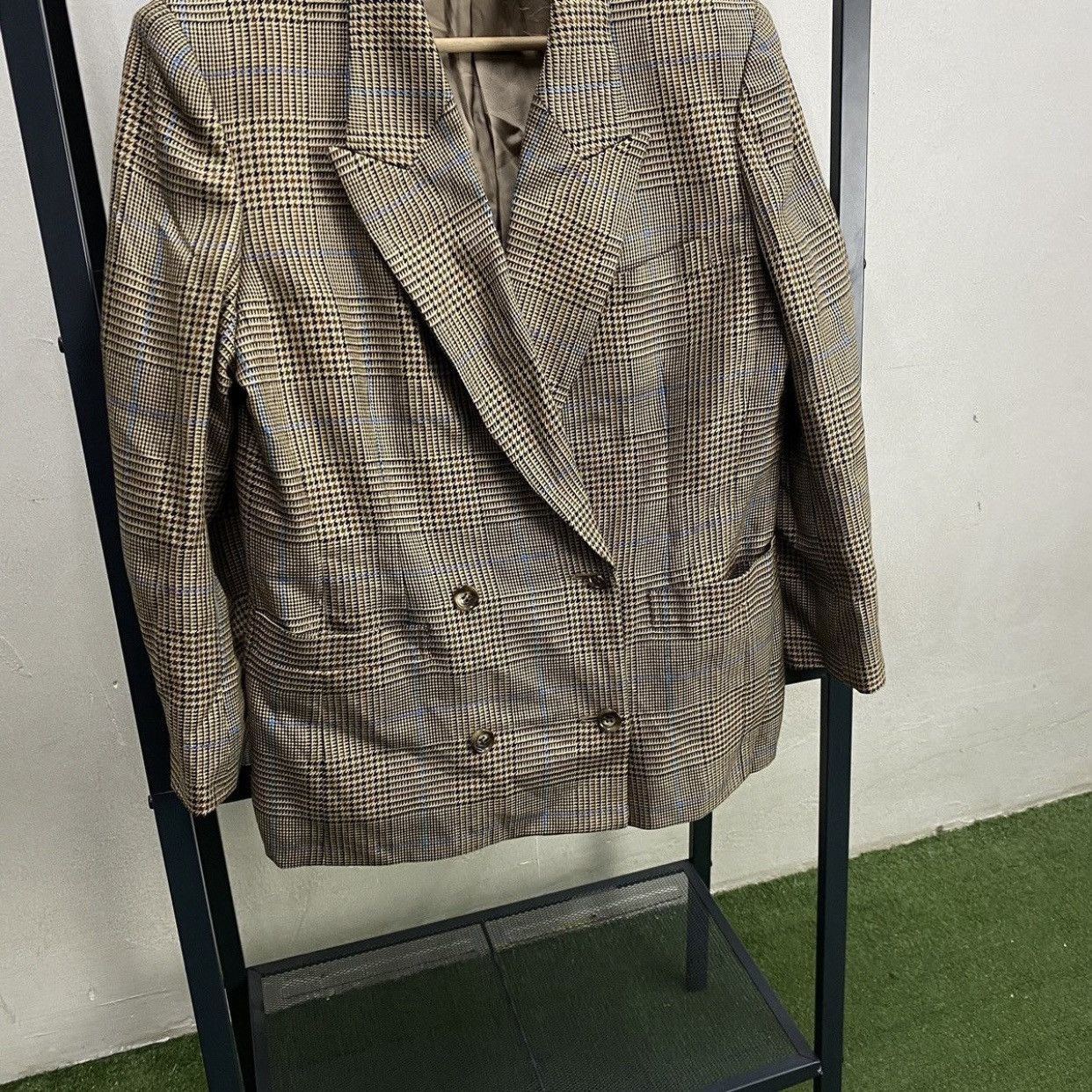 Burberry Prorsum Vintage Burberrys Double Breasted Houndstooth Plaid Wool Size S / US 4 / IT 40 - 5 Thumbnail