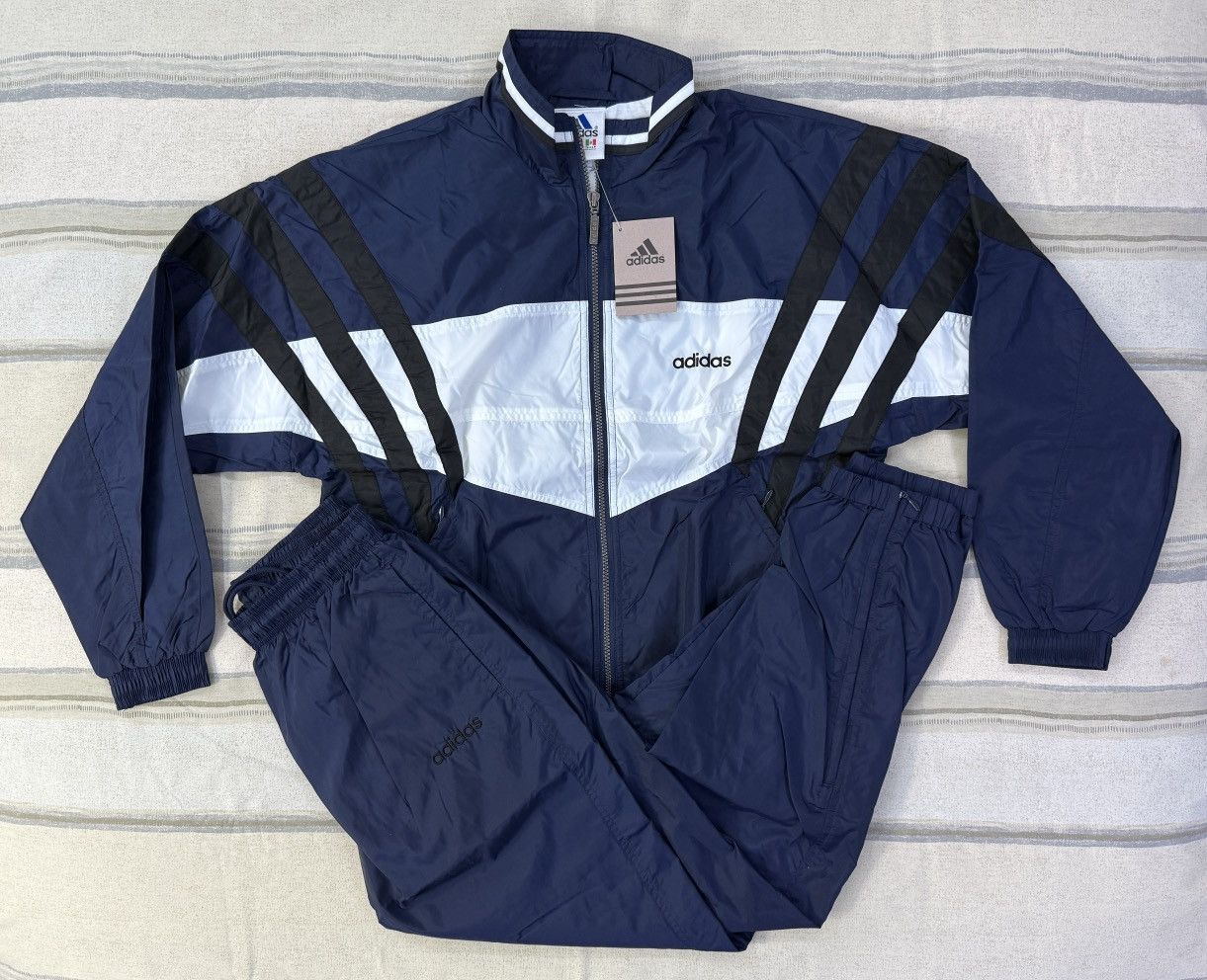 Adidas Vintage 1990s Adidas Santiago Warmup Tracksuit Navy Size S Size US S / EU 44-46 / 1 - 3 Thumbnail