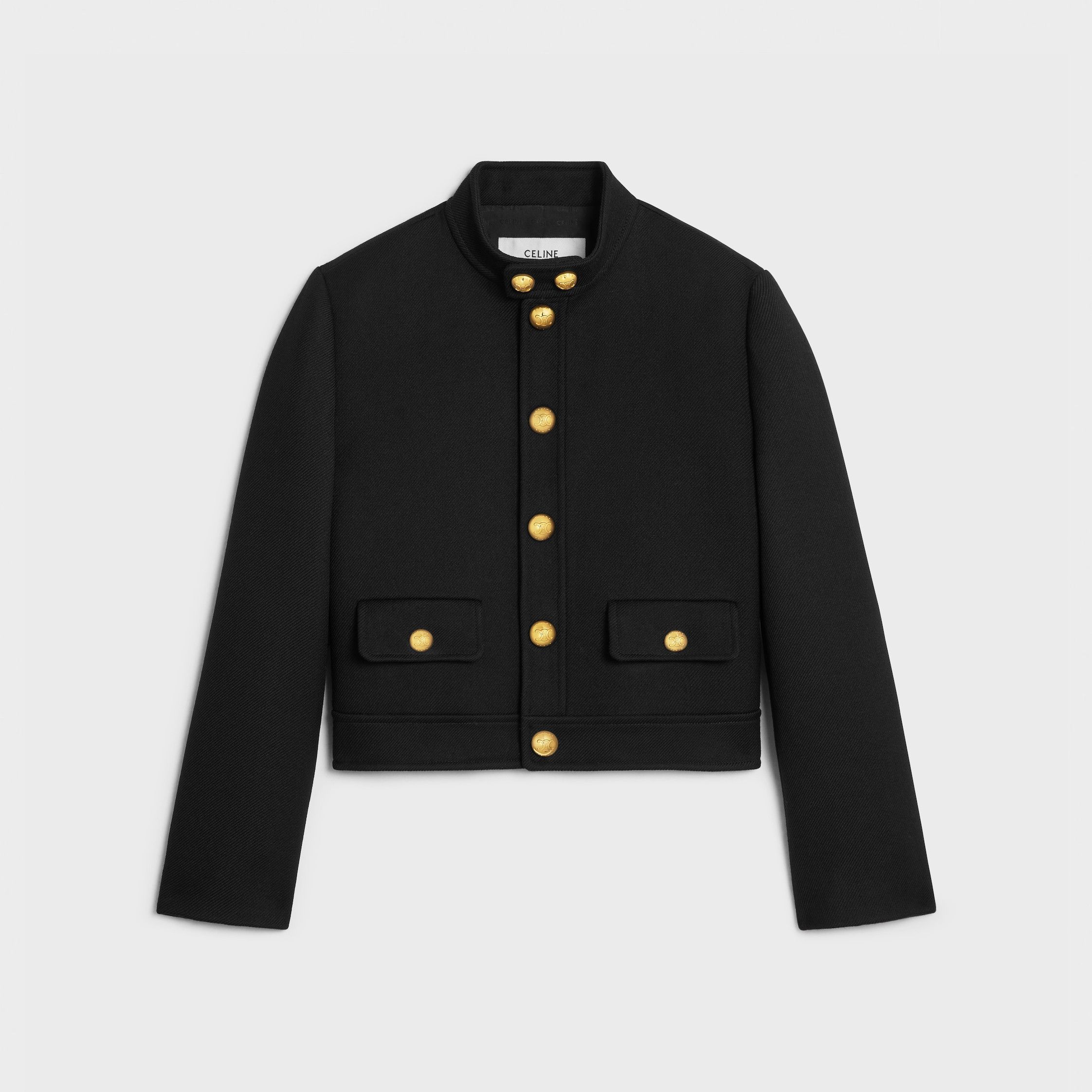 Celine VERNEUIL JACKET IN DOUBLE FACED WOOL TRICOTINE black Size L / US 10 / IT 46 - 1 Thumbnail