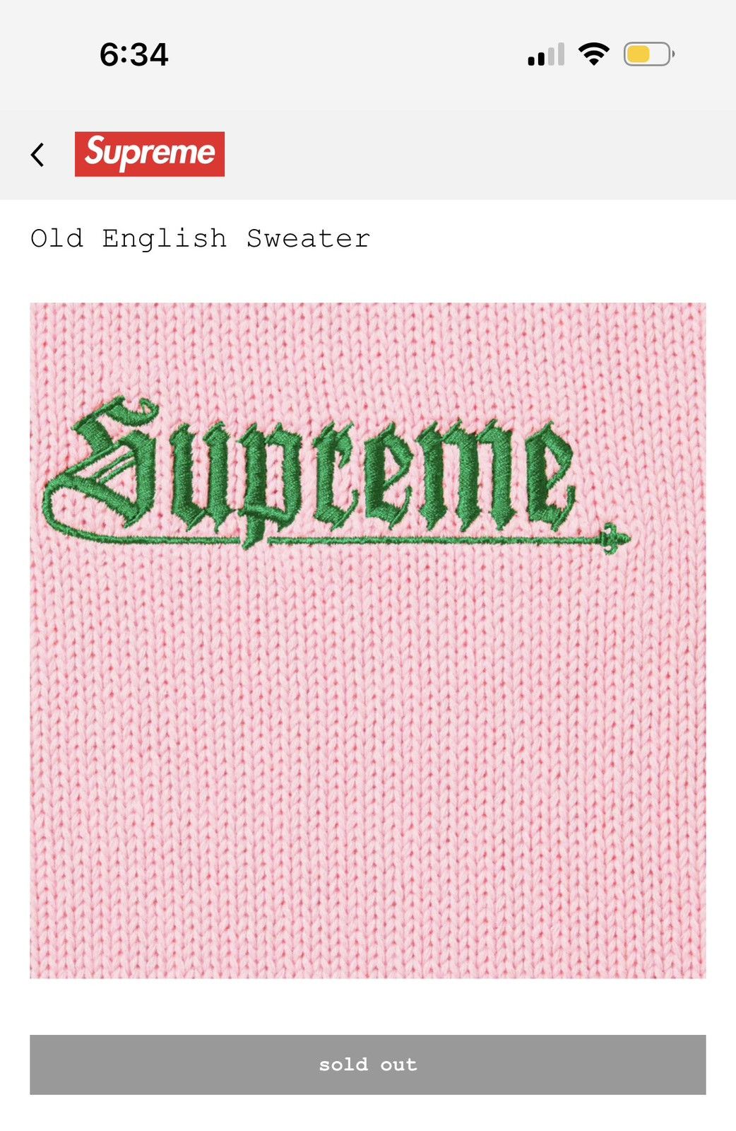 Supreme Supreme Old English Sweater (Pink) Size US XL / EU 56 / 4 - 2 Thumbnail