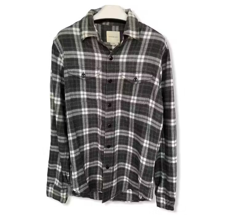 image of American Eagle Outfitters x Flannel American Eagle Plaid Tartan Flannel Shirt, Men's (Size XS)