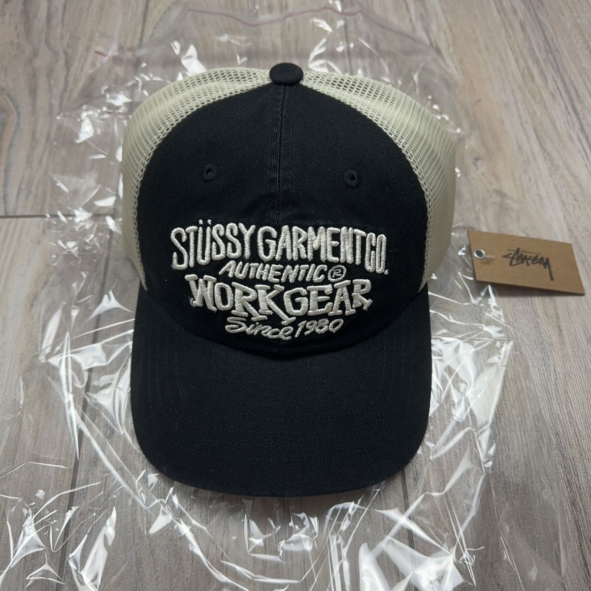 Stussy Stussy Low Pro Workgear Strapback Black Trucker Mesh Hat Size ONE SIZE - 6 Thumbnail