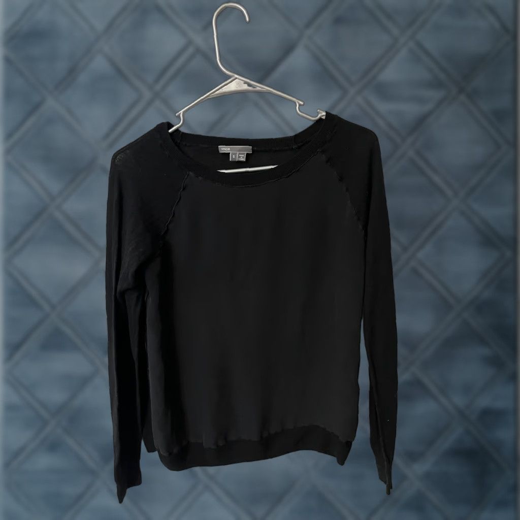 Vince Vince Top Jersey Long Sleeve Scoop Neck Black Small Women Size S / US 4 / IT 40 - 1 Thumbnail