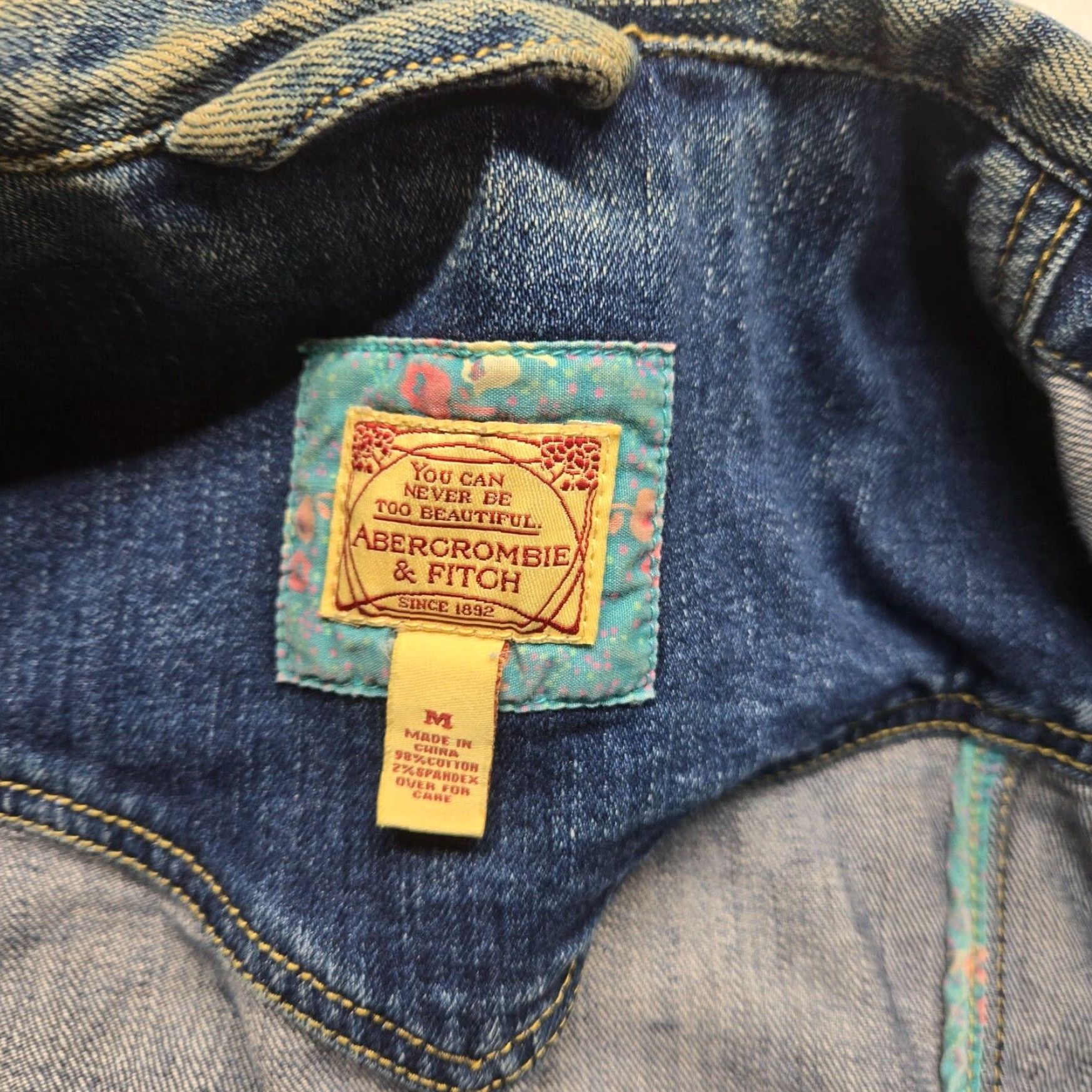 Abercrombie & Fitch Abercrombie Denim Jacket Womens Medium Blue Size 32" / US 10 / IT 46 - 4 Thumbnail