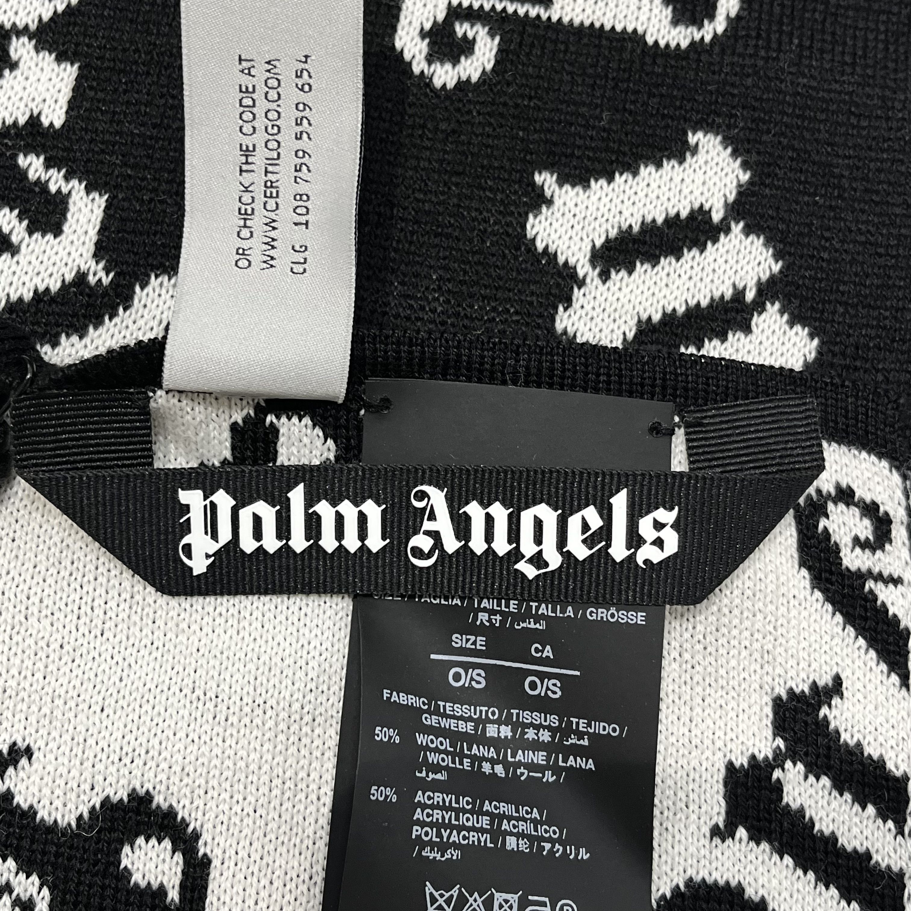 Palm Angels Palm Angels Scarf Black/White Size ONE SIZE - 10 Thumbnail