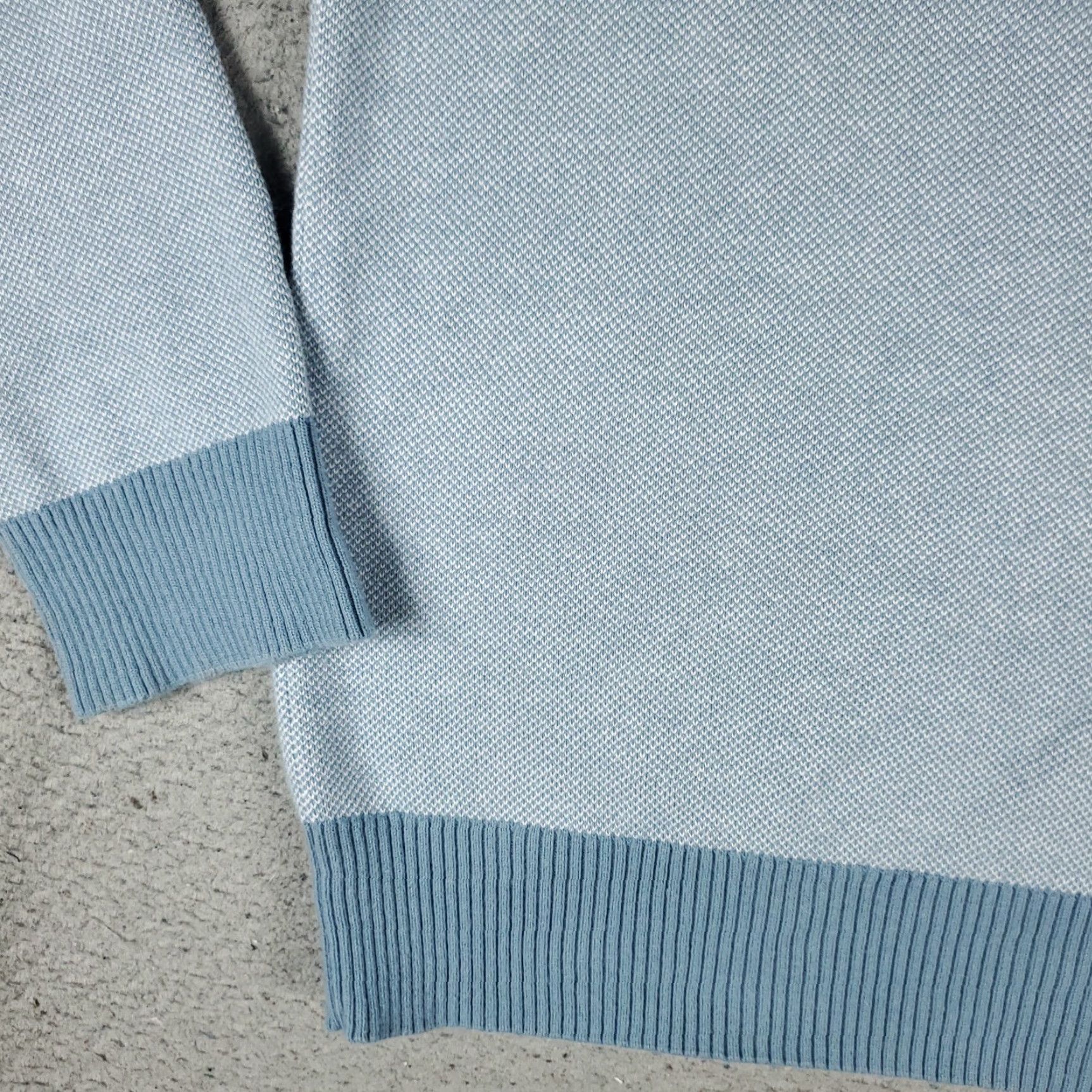 Vintage Penguin Pullover Sweater Mens Large Blue 1/4 Zip Solid Knit Size US L / EU 52-54 / 3 - 3 Thumbnail