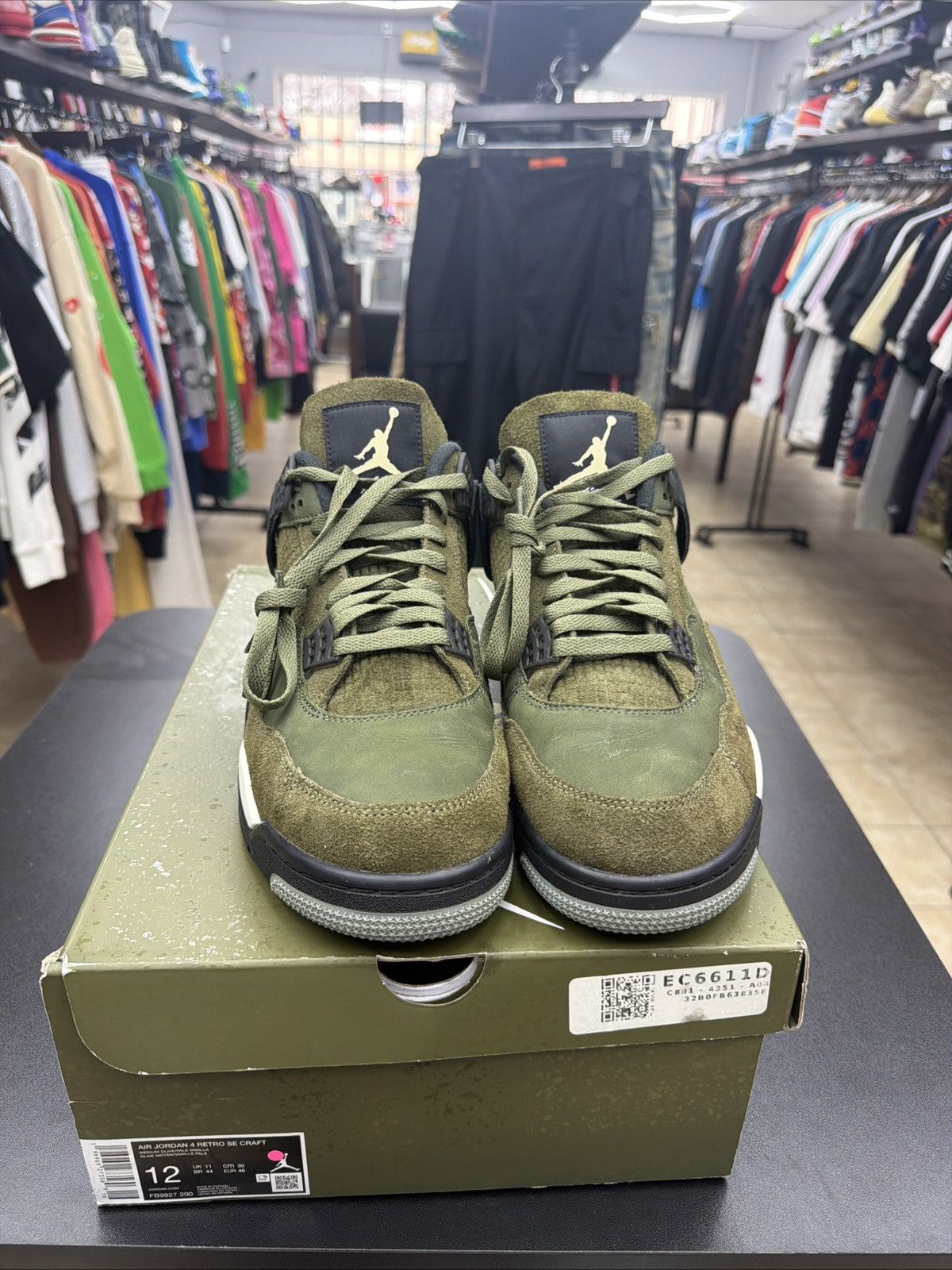Jordan Brand Air Jordan 4 Craft ‘Olive’ Men’s Size 12 Pre-owned Sneakers Size US 12 / EU 45 - 6 Thumbnail