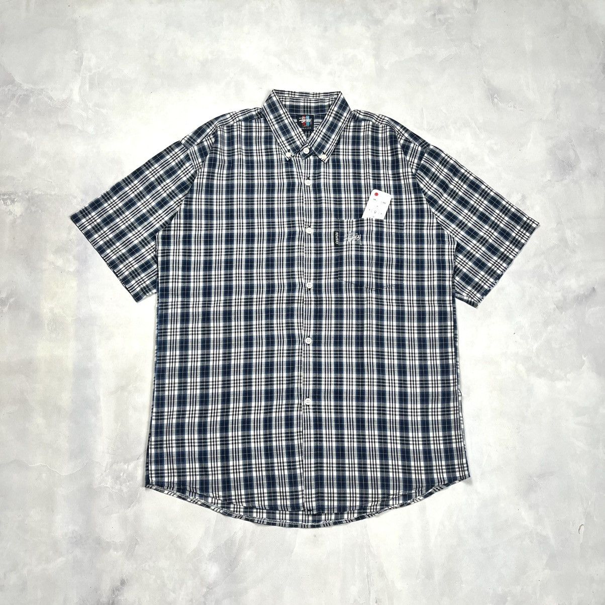 Stussy Plaid Button Ups Shirt Logo Pocket