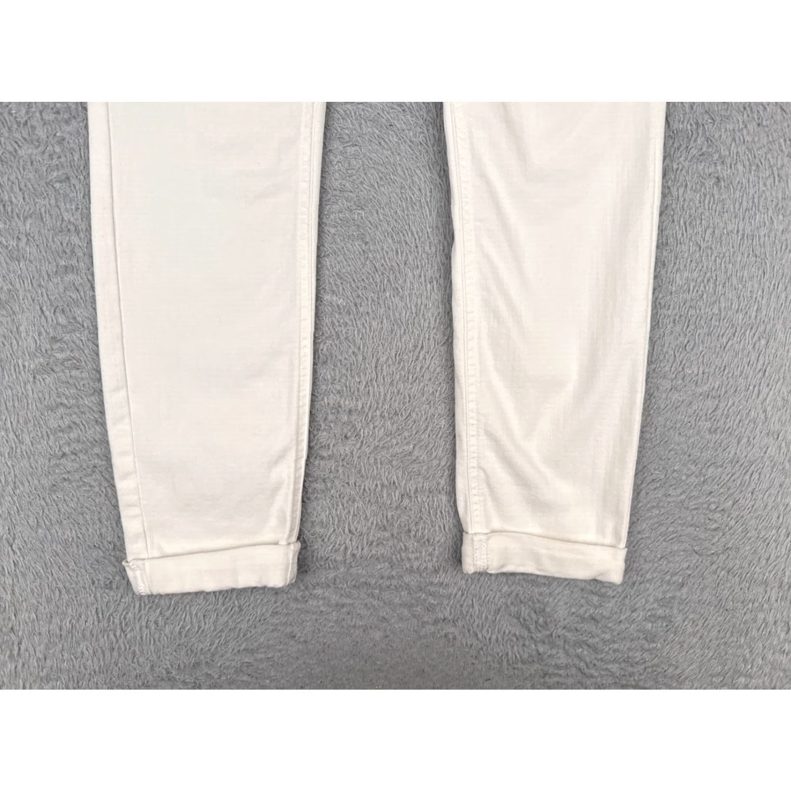 Vintage LC Lauren Conrad Jeans Women White Denim High Rise Skinny Ankle Cropped Hem 26x26 4 Regular Inseam 26 in Cotton Denim Size 27" / US 4 / IT 40 - 2 Thumbnail