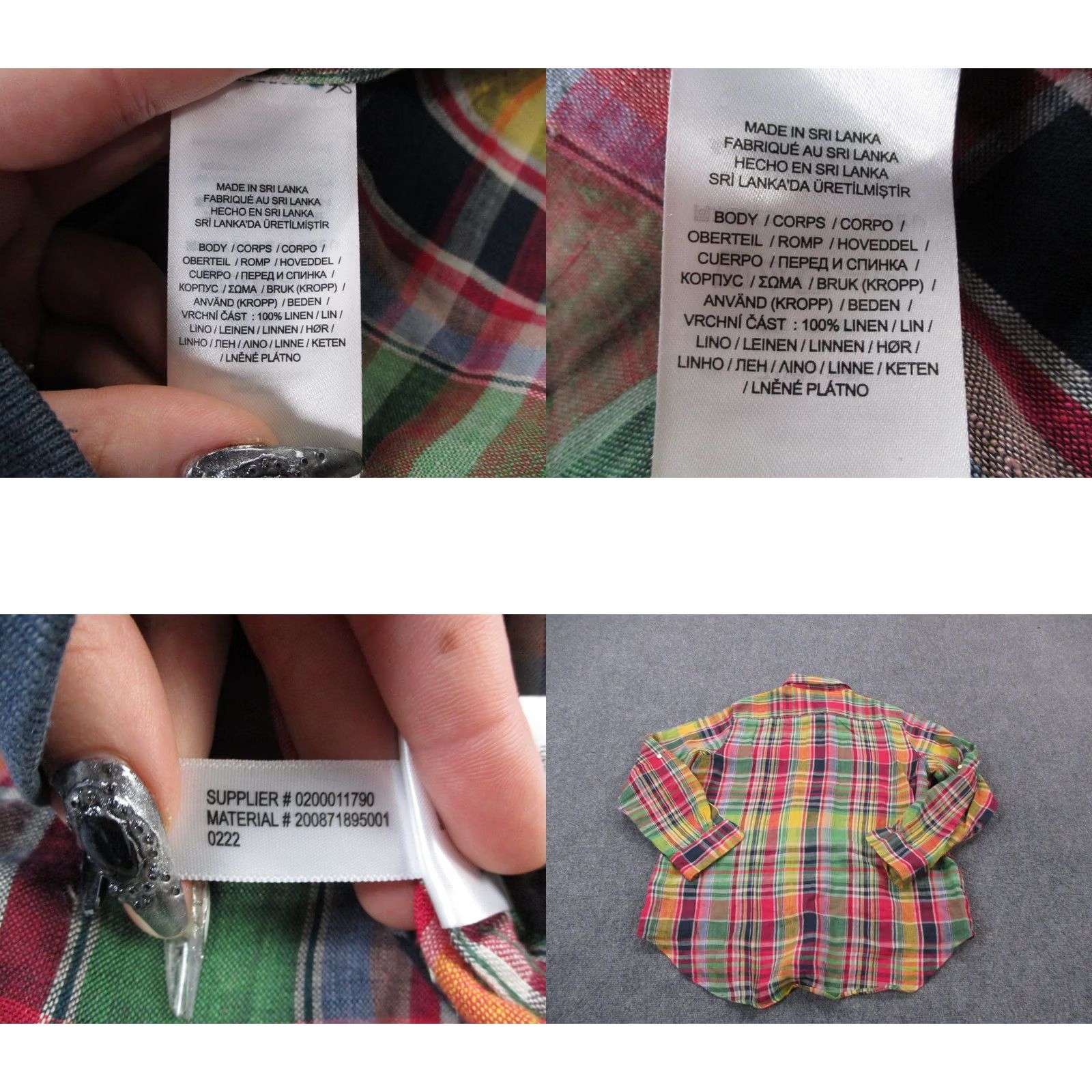 Ralph Lauren Lauren Ralph Lauren Shirt Mens XL Plaid Linen Button-Up Casual Business Colorful Multicolor Classic Preppy Size US XL / EU 56 / 4 - 8 Thumbnail