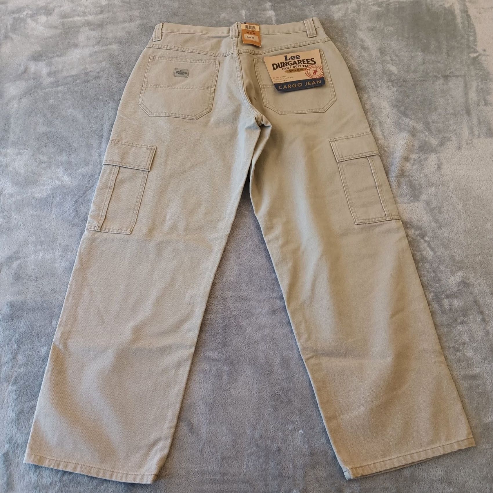 Lee Lee Jeans Cargo Cotton Gray Straight Leg Mens 32x28 Denim Zip Pockets Regular Inseam 28" Vintage No Cotton New Size US 32 / EU 48 - 2 Thumbnail