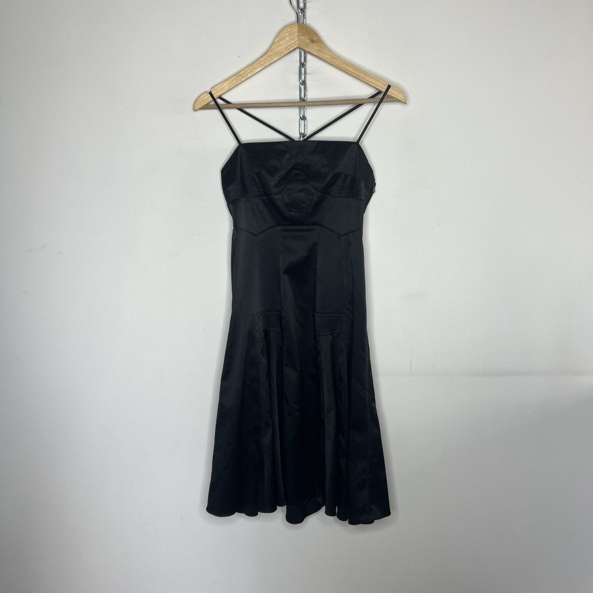 Just Cavalli Just Cavalli Black Satin Mini Dress (S) Coquette Y2k Size S / US 4 / IT 40 - 3 Thumbnail