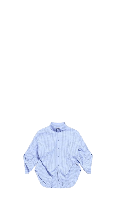 Balenciaga o1mt1gz0924 DIY Twisted Sleeve Shirt Large Fit in Light Blue Size US S / EU 44-46 / 1 - 1 Preview