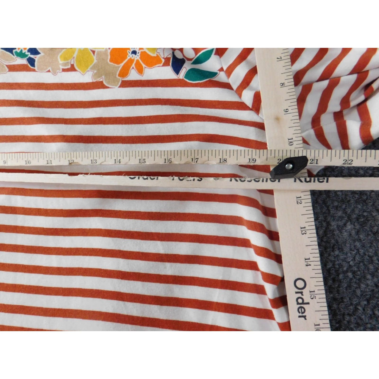 Vintage Kim Rogers Blouse PXL Petites Women Orange Striped Crew Neck Pullover Top Shirt Size XL / US 12-14 / IT 48-50 - 5 Thumbnail