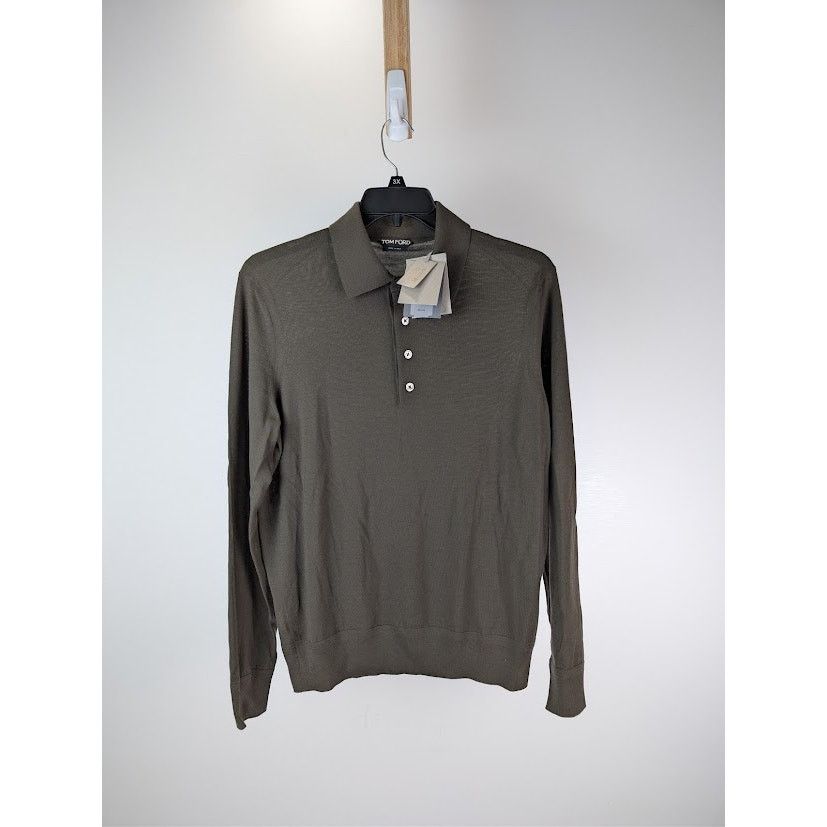 Tom Ford o1rshd1 Long sleeve Polo Shirt in Dark Green Size US L / EU 52-54 / 3 - 1 Thumbnail