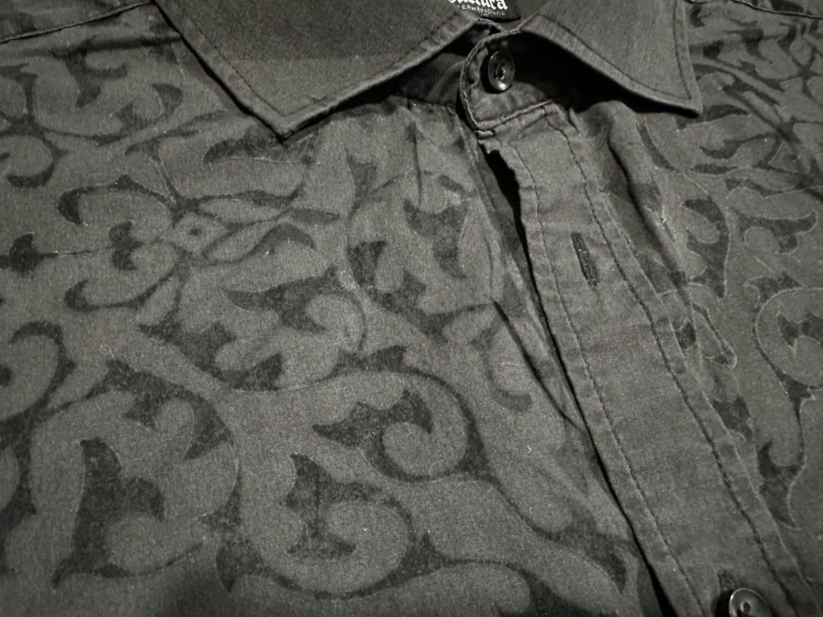 If Six Was Nine × Japanese Brand × Seditionaries 🔥Y2K Cultura Black Floral Tribal Embossed Shirt Goth Punk Size US L / EU 52-54 / 3 - 5 Thumbnail