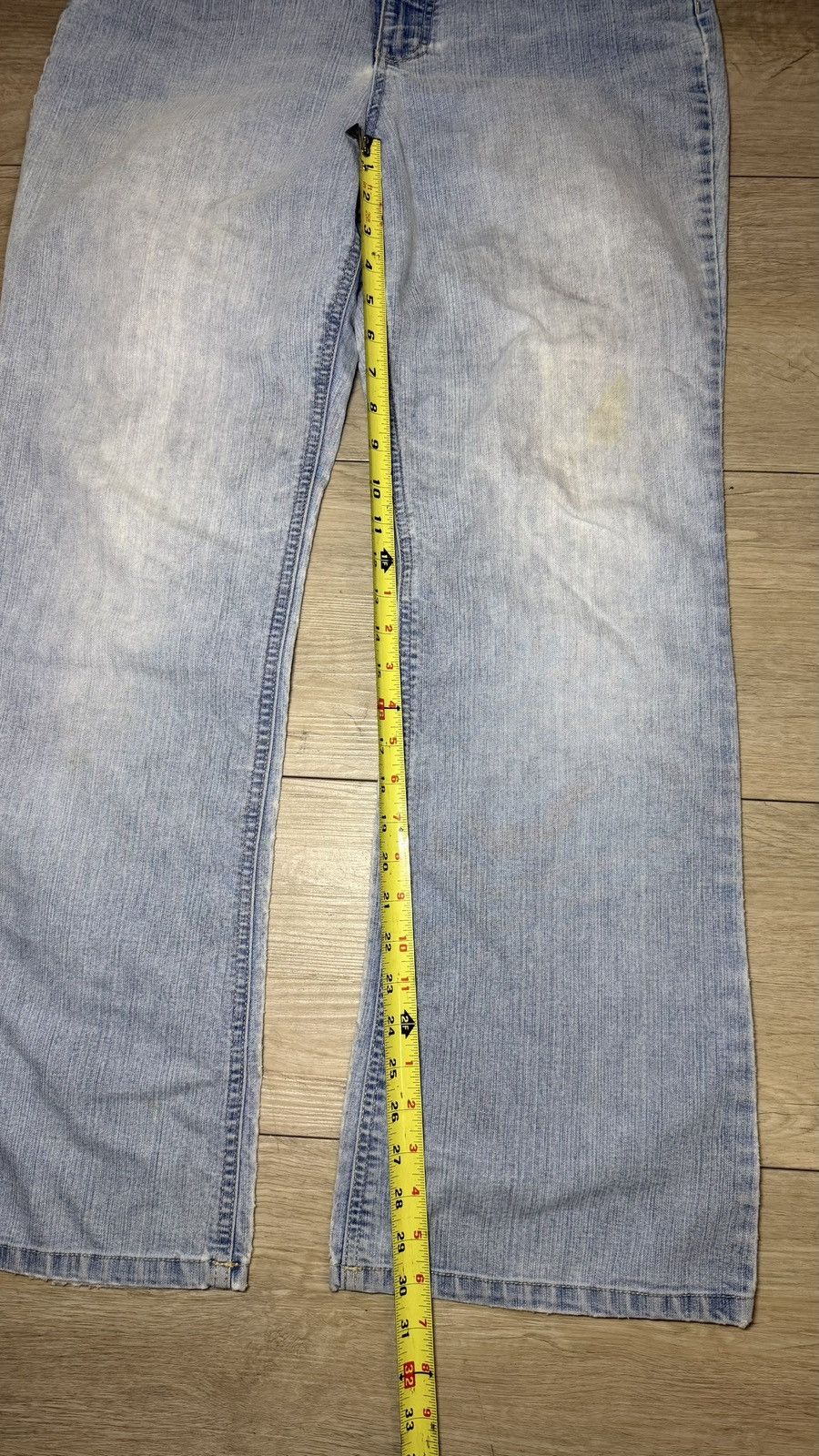 Other Y2K 2000s Light Wash Embroidered Swan Flared Selvedge Denim Size 32" / US 10 / IT 46 - 6 Thumbnail