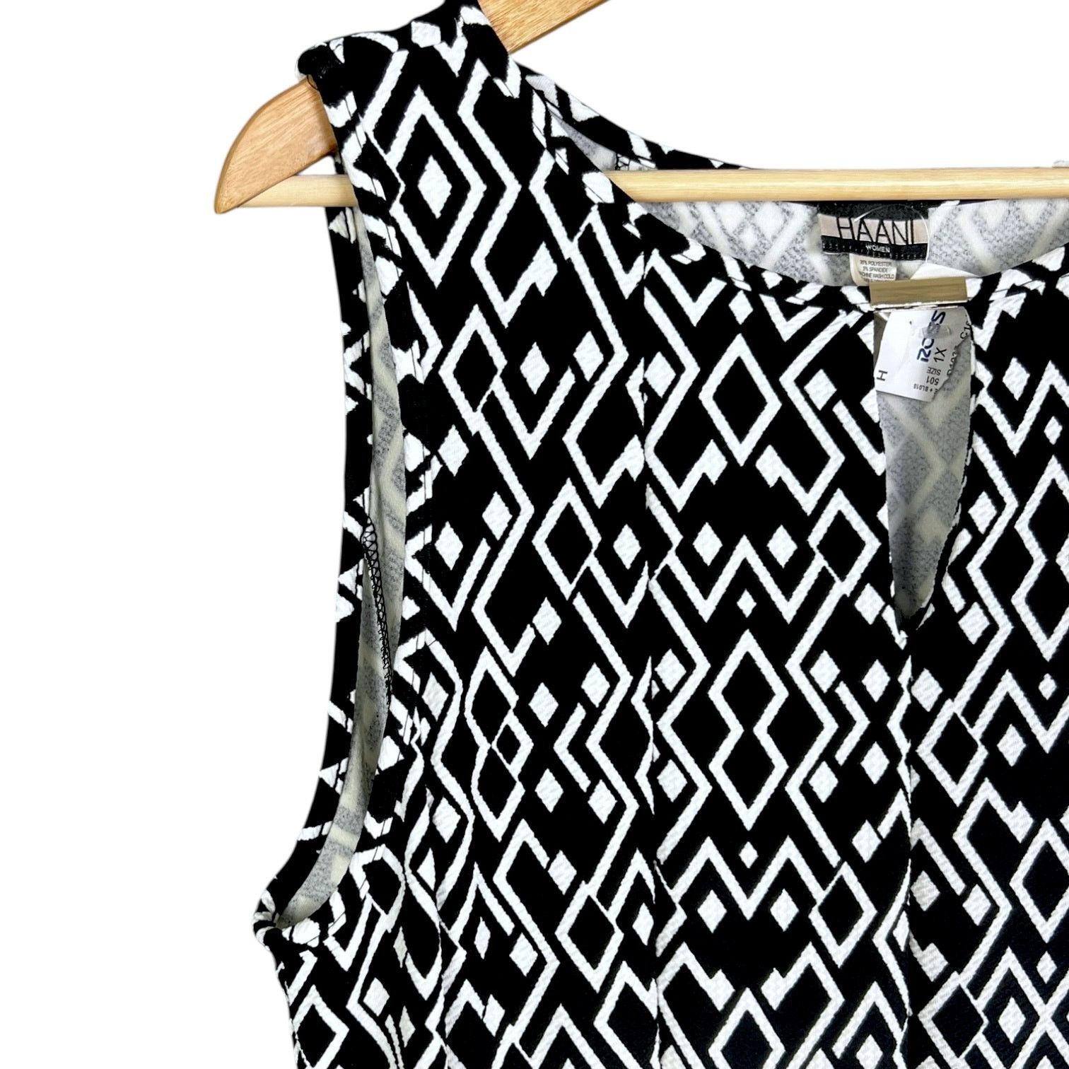 Gildan NWT Haani Black Geometric Sleeveless Dress - 1X - $80 Retail Size XL / US 12-14 / IT 48-50 - 3 Thumbnail