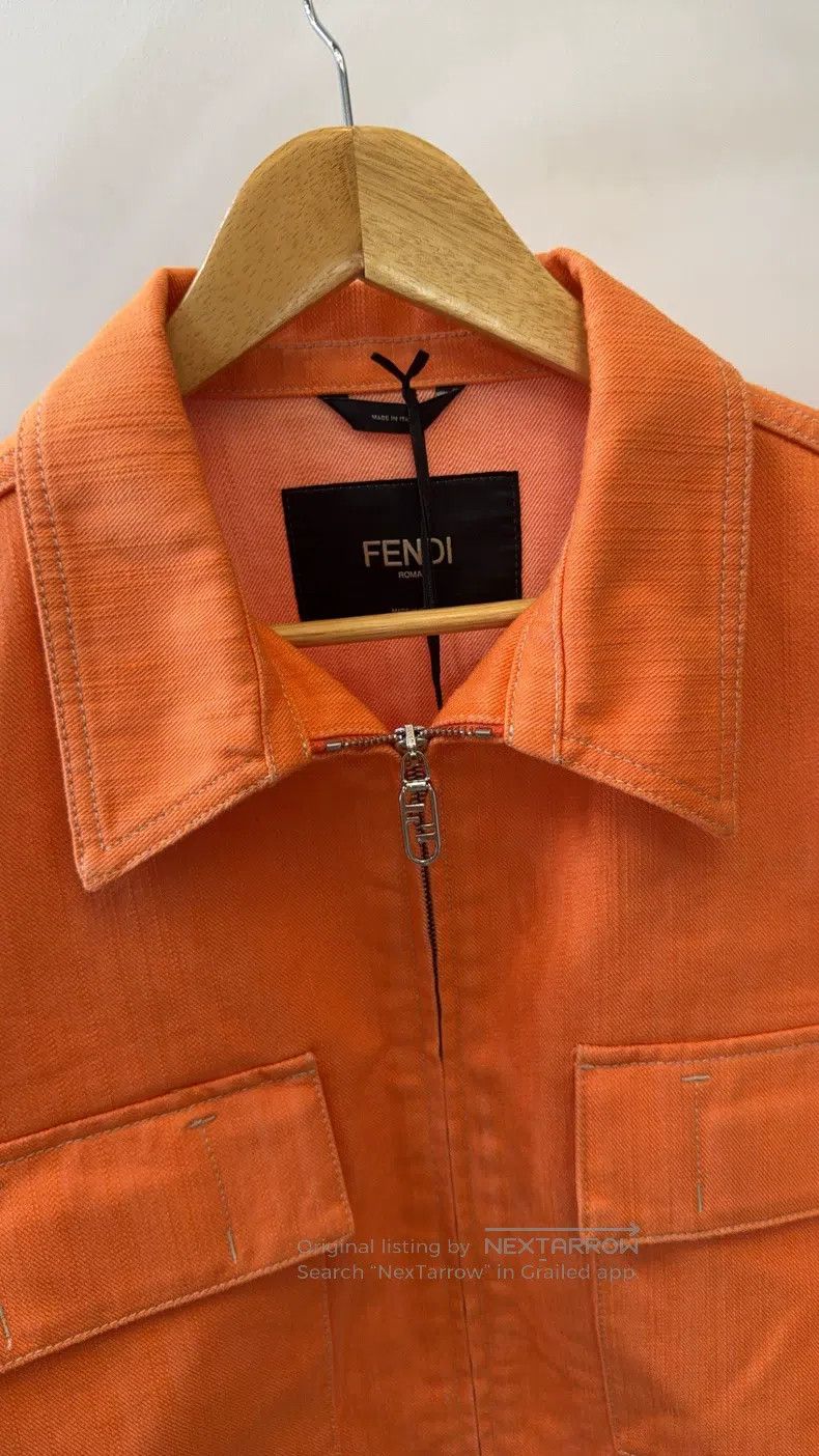 Fendi Fendi Embroidered Logo Work Jacket with Zipper Size US L / EU 52-54 / 3 - 7 Thumbnail