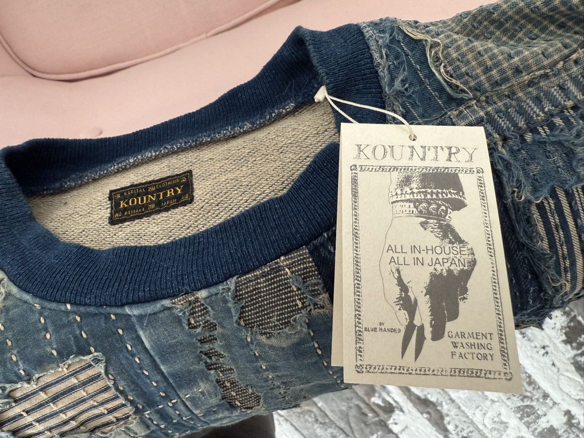 Kapital KAPITAL Boro Distressed Cotton/Linen Patchwork Sweatshirt Size US M / EU 48-50 / 2 - 12 Thumbnail
