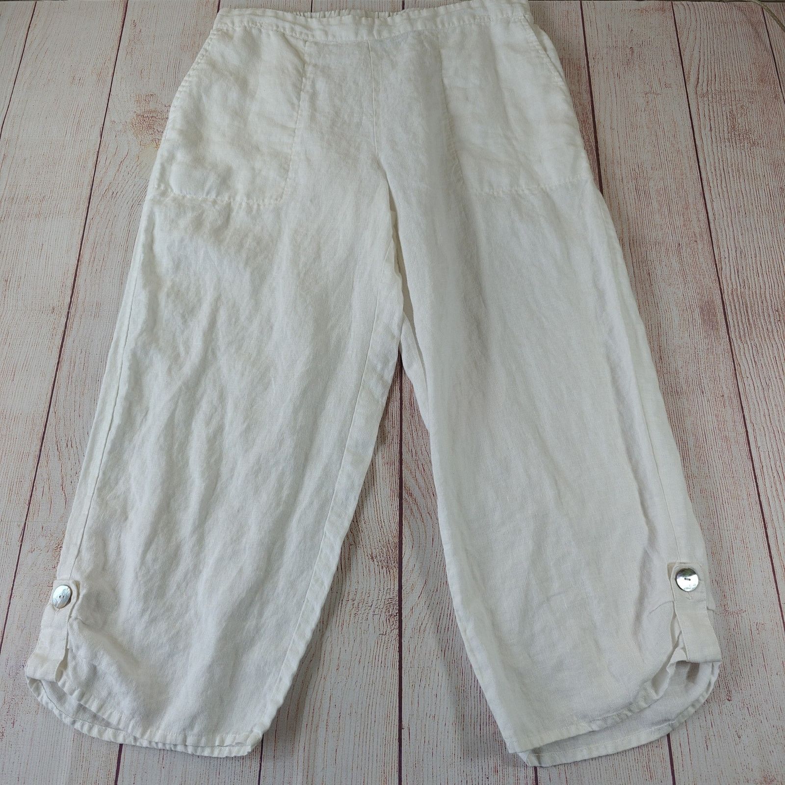 Habitat Habitat linen cropped wide leg pants sz M Size 30" / US 8 / IT 44 - 1 Thumbnail