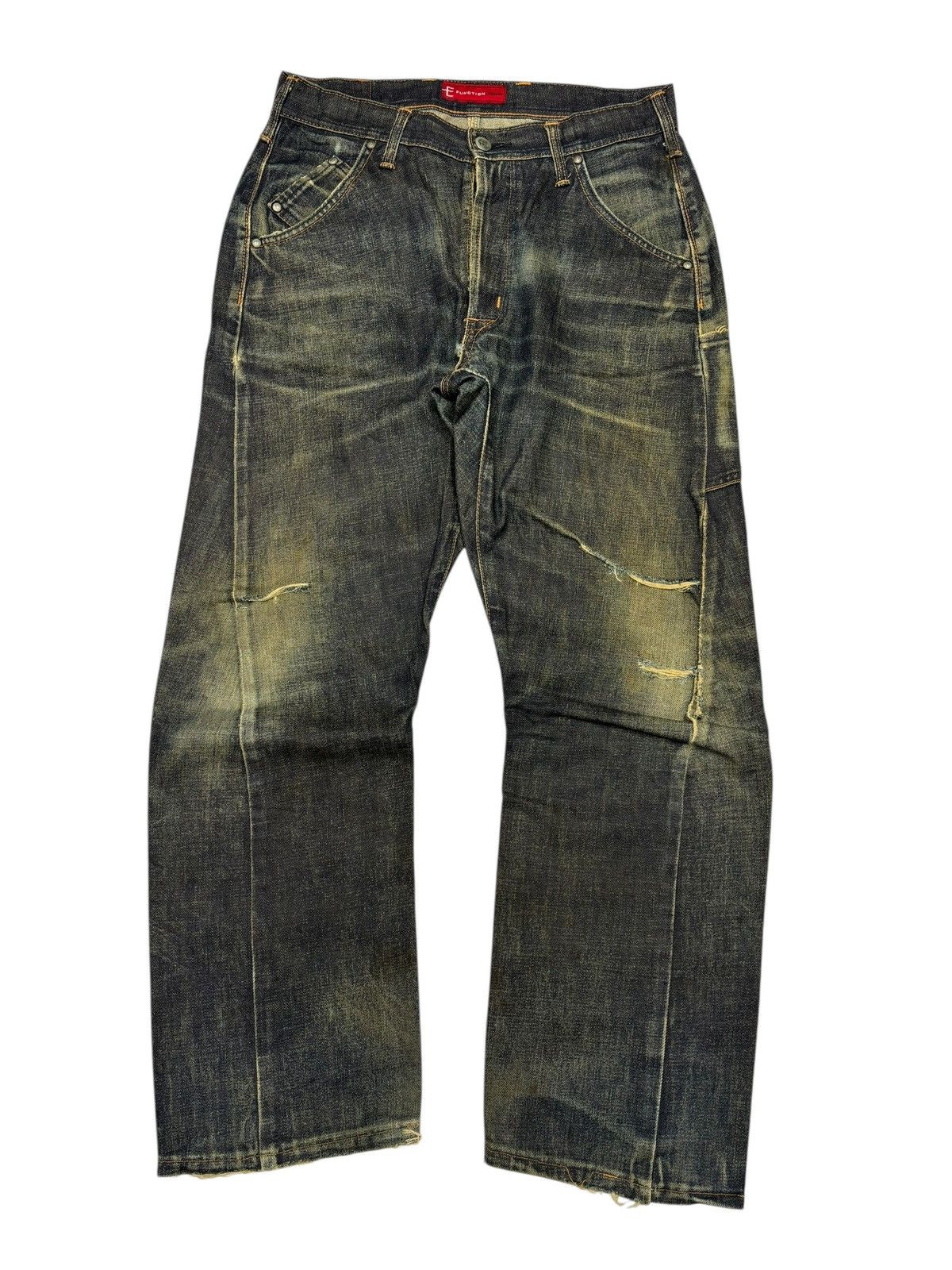 Undercover Rusty Edwin Function Baggy Jeans Mud Wash Denim Loose Size US 31 - 7 Thumbnail