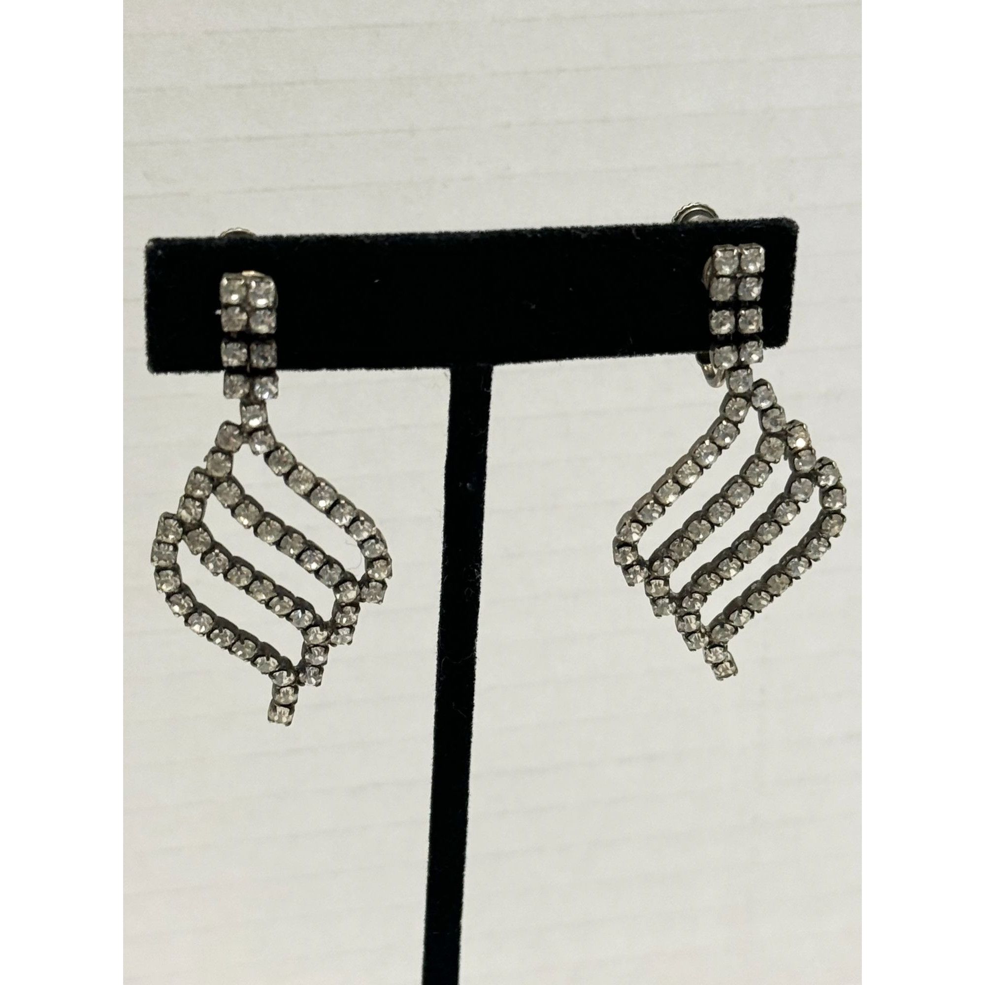 Vintage Vintage Les Bernard rhinestone dangle drop earrings Size ONE SIZE - 6 Thumbnail