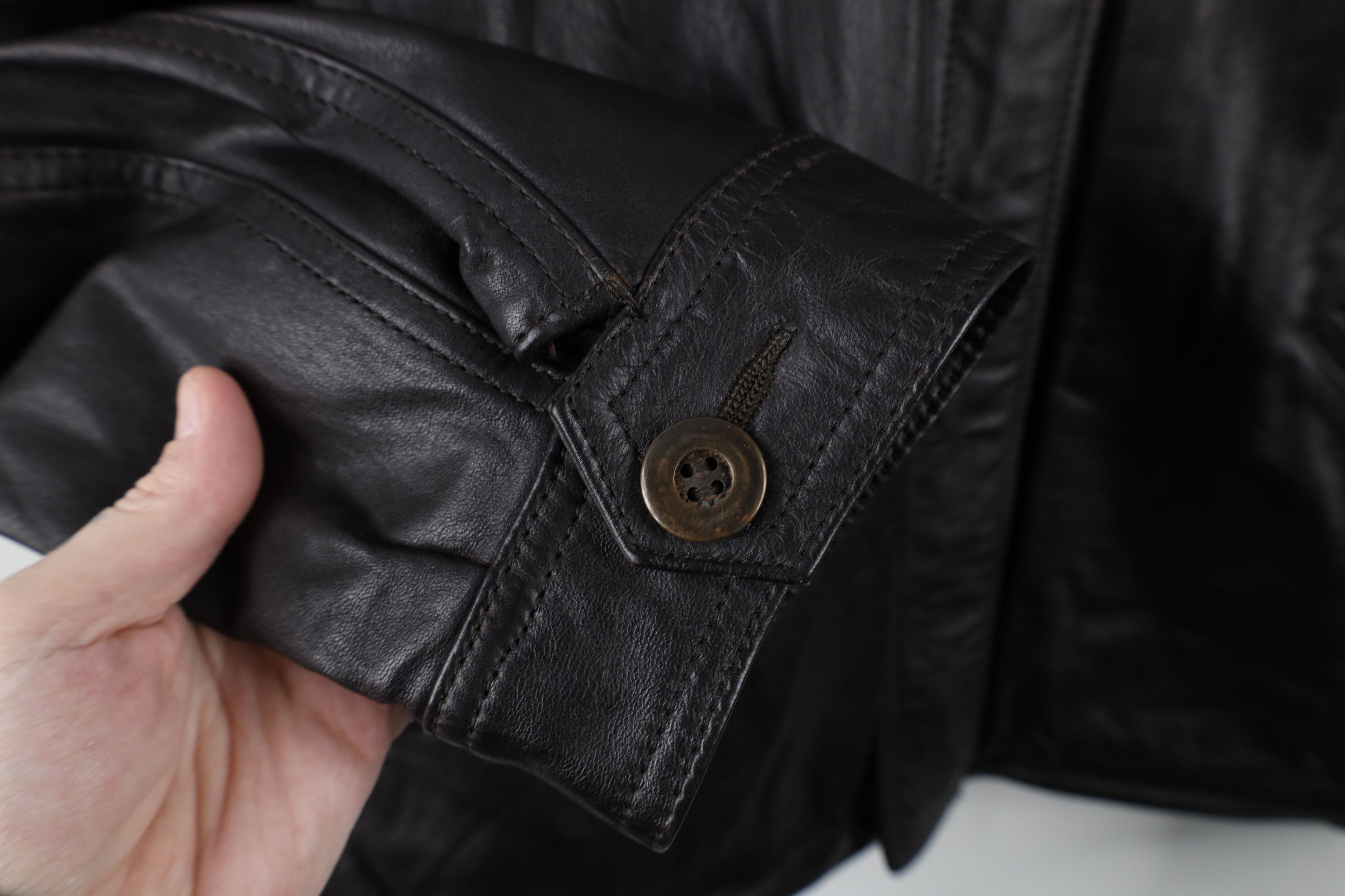 Vintage Vintage 90s Streetwear Leather Flight Bomber Jacket Brown Size US XL / EU 56 / 4 - 7 Thumbnail