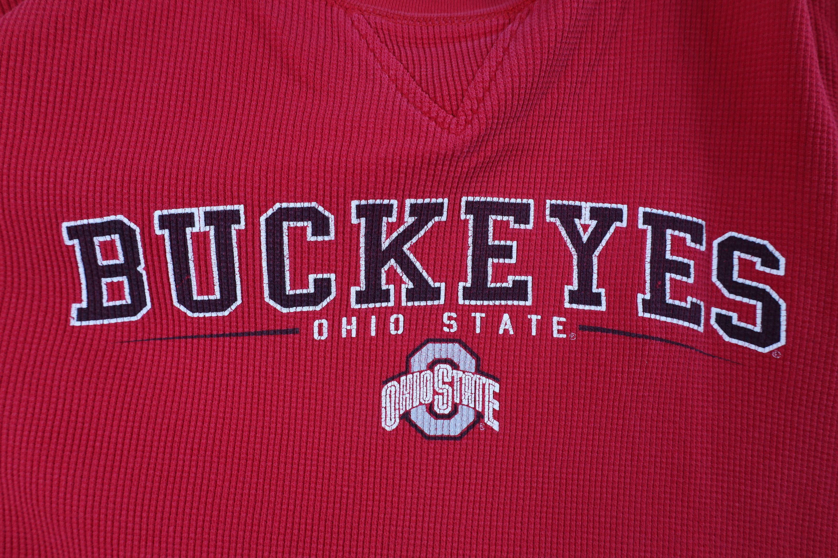 Vintage Vintage 90s Ohio State University Thermal Waffle T-Shirt Size US XXL / EU 58 / 5 - 6 Thumbnail