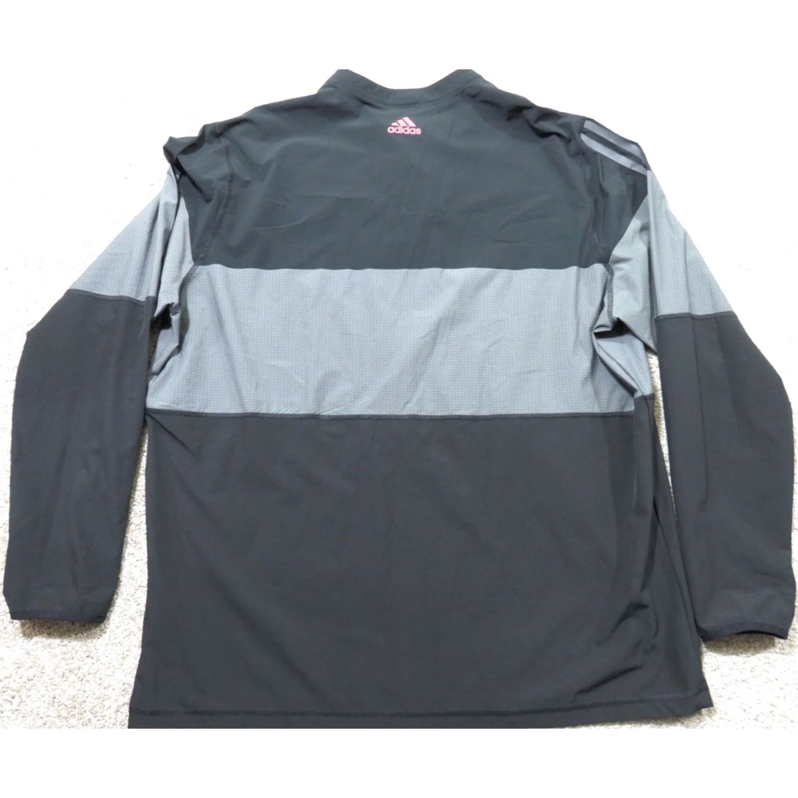 Adidas Adidas Track Jacket Mens 2XL Black Gray Stripe Windbreaker 1/4 Zip Pullover Golf Jacket Size US XXL / EU 58 / 5 - 7 Thumbnail