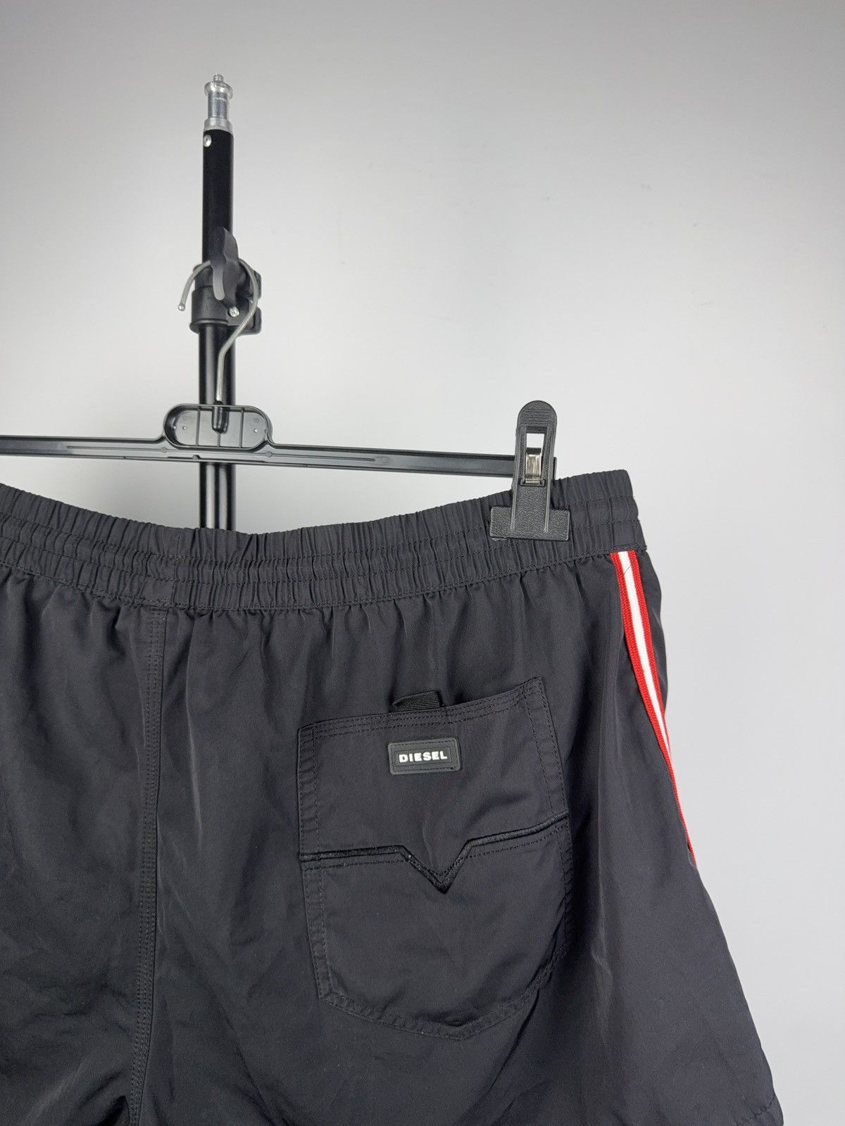 Diesel Luxury Diesel Beachwear Black Red Stripe Swim Shorts Size US 33 - 9 Thumbnail