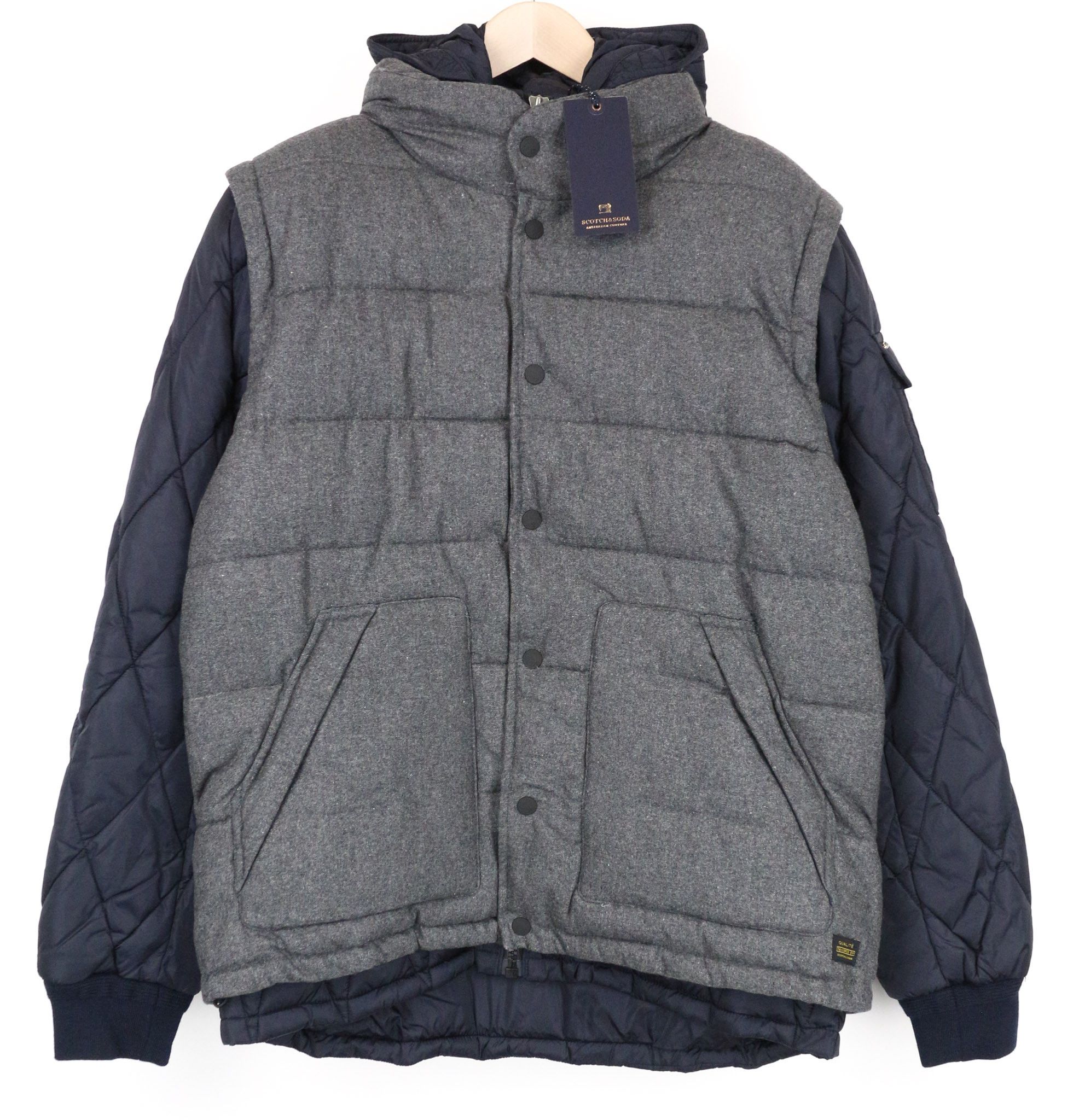 Scotch & Soda AMS COUTURE XL Wool Blend 2in1 Hooded Jacket 74301 Size US XL / EU 56 / 4 - 1 Thumbnail