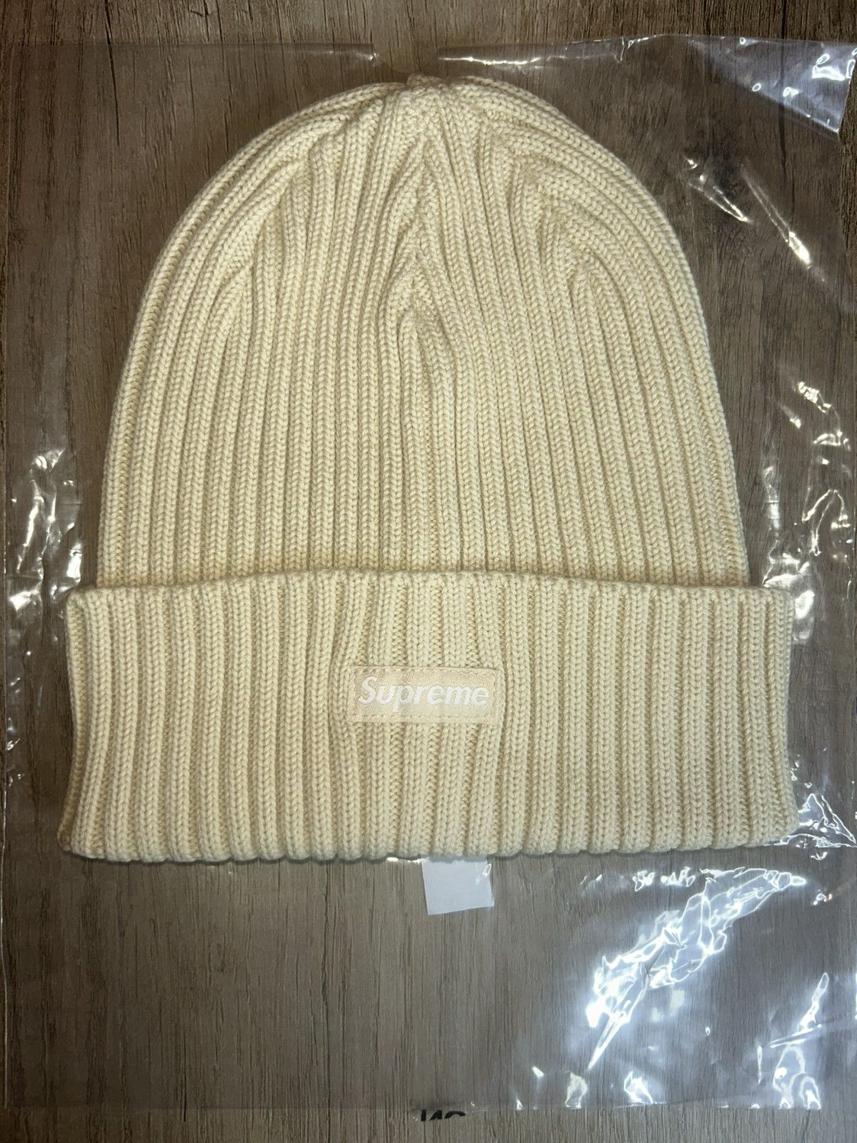 Supreme Overdyed Light Tan Beanie (NEW/ NEVER WORN) (OS)