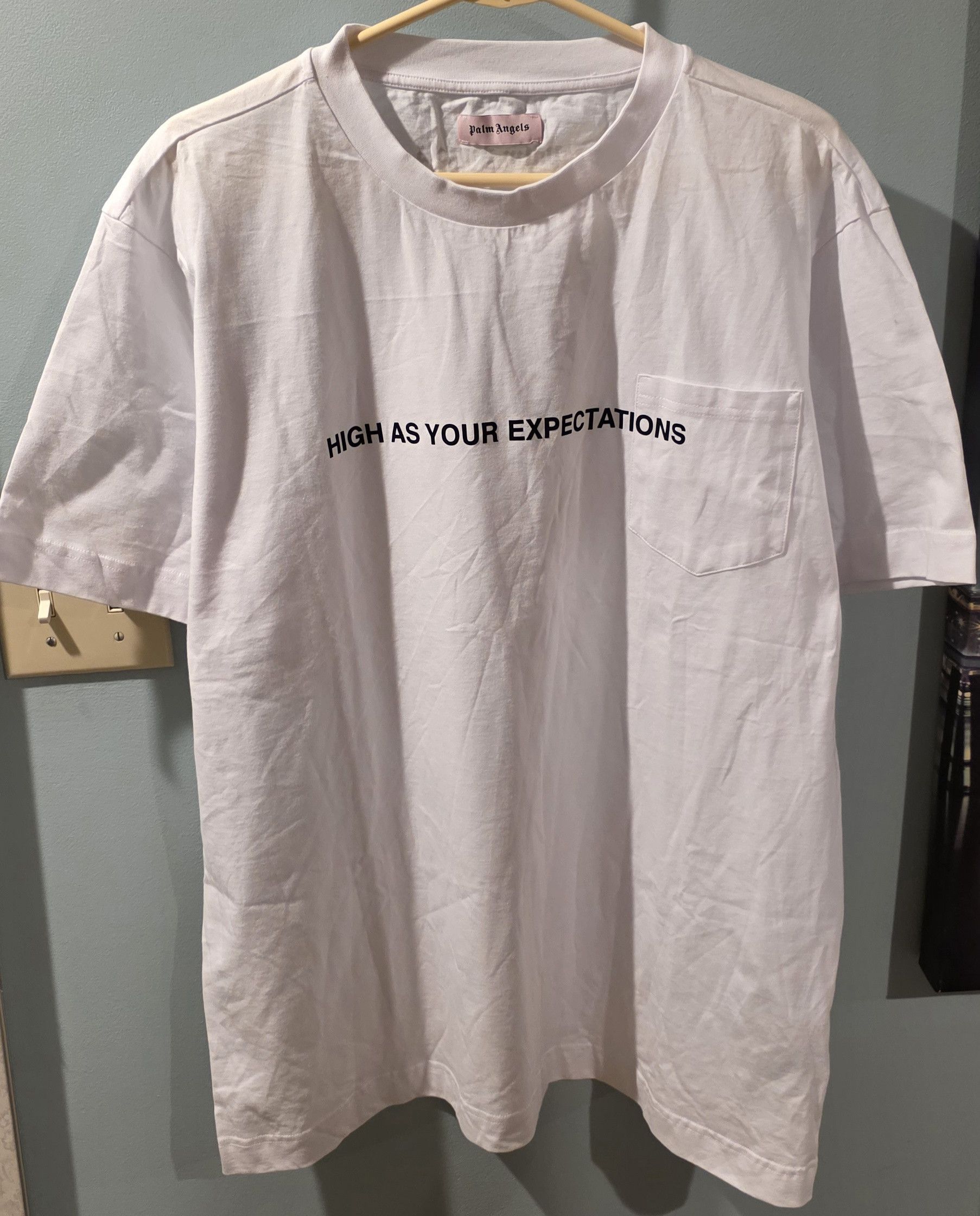 Palm Angels Palm Angels High As Your Expectations White T-Shirt Size Size US L / EU 52-54 / 3 - 2 Thumbnail