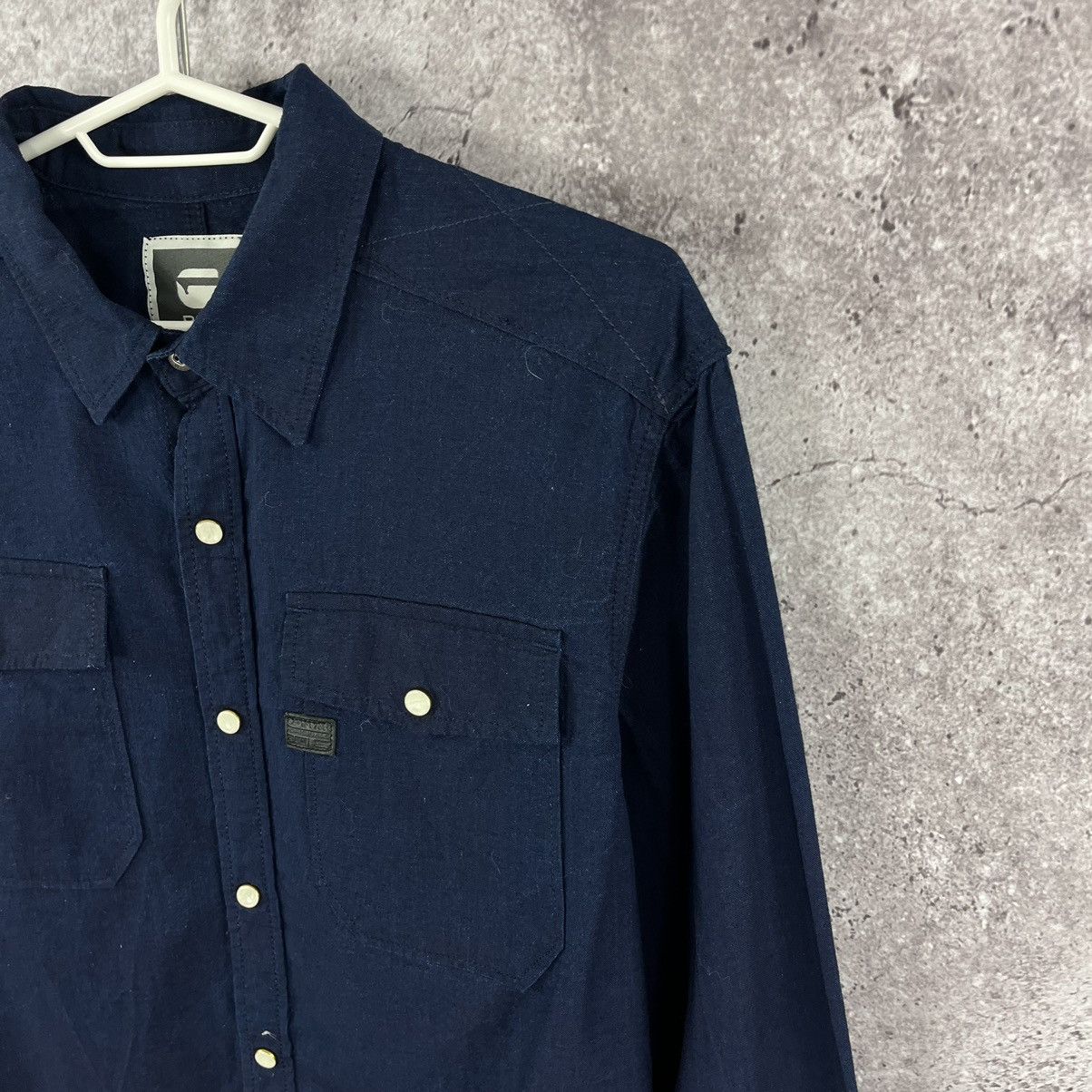 G-Star G-Star Raw Shirt Long Sleeve Button Snaps Navy Size L Size US L / EU 52-54 / 3 - 4 Thumbnail