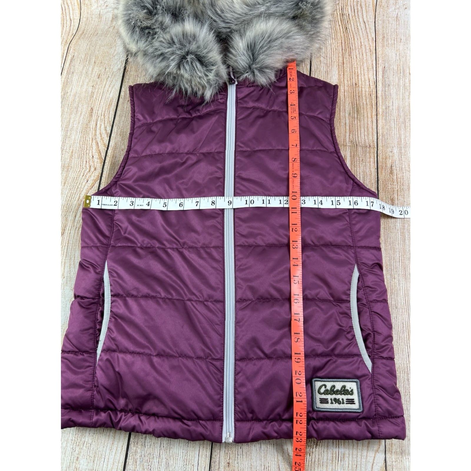 Vintage Cabela's Women’s Vest Puffer Lined Fleece Purple Medium Frost Wool? Size M / US 6-8 / IT 42-44 - 3 Thumbnail