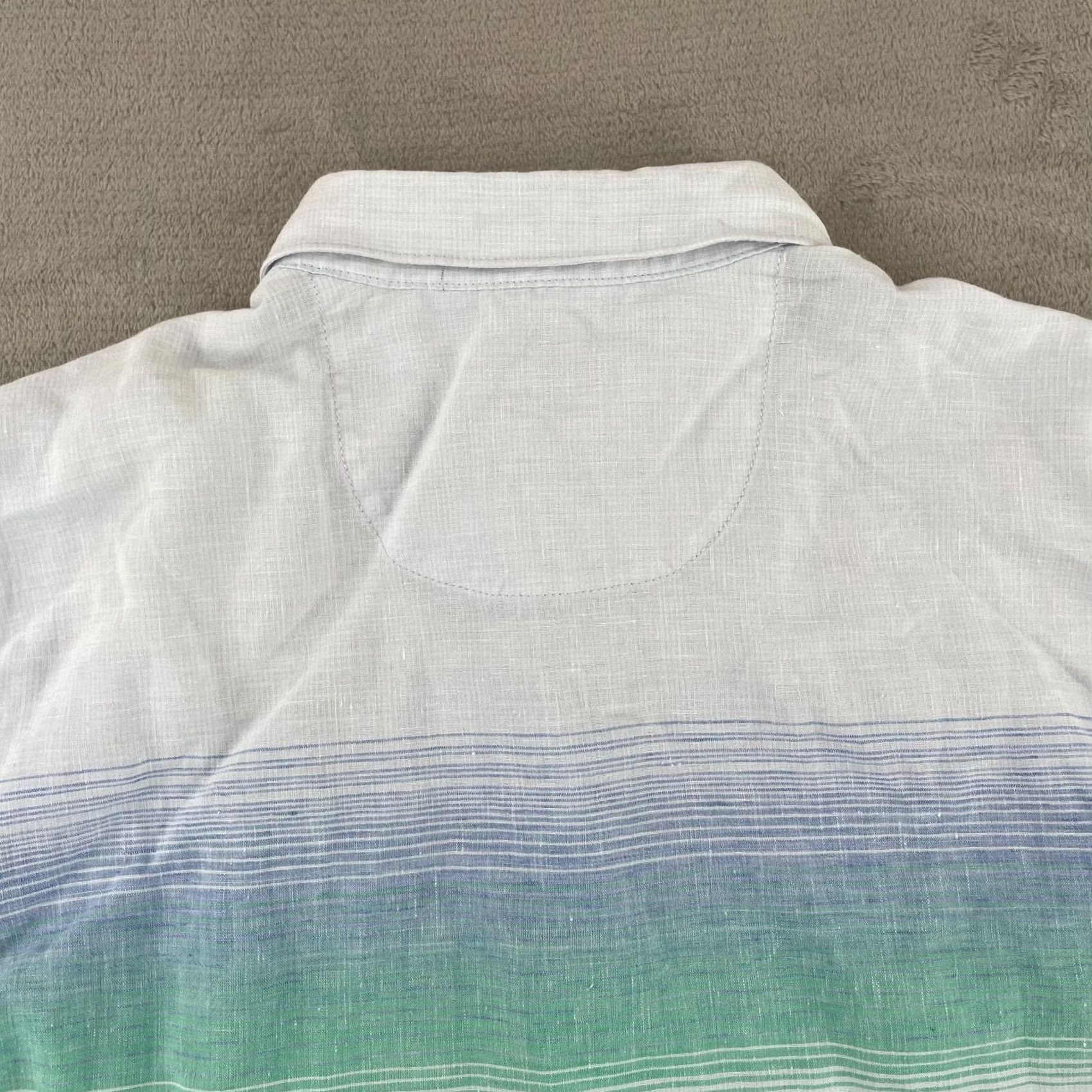 Tommy Bahama Tommy Bahama Shirt Men Large Blue Striped Linen Blend Long Sleeve Beach Button-Up Size US L / EU 52-54 / 3 - 7 Thumbnail