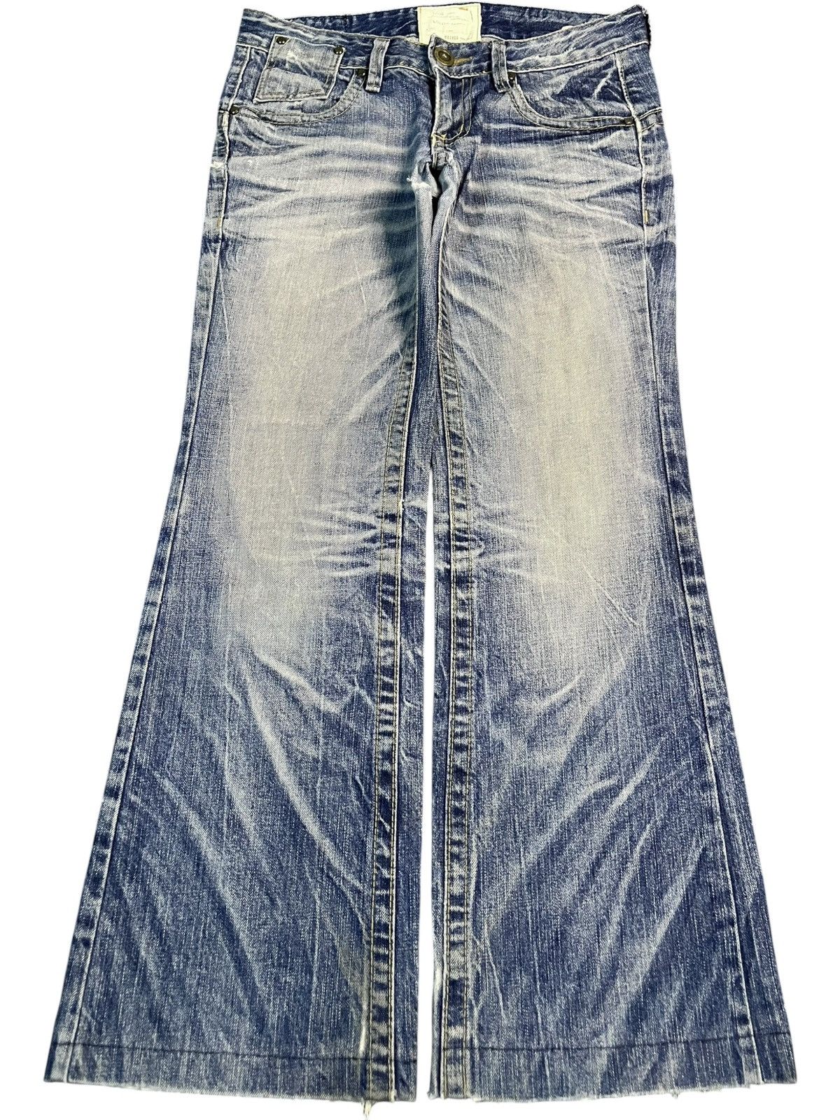 Hysteric Glamour Vintage Lolita Faded Distressed Low Rise Flare Jeans Size 32" / US 10 / IT 46 - 2 Thumbnail
