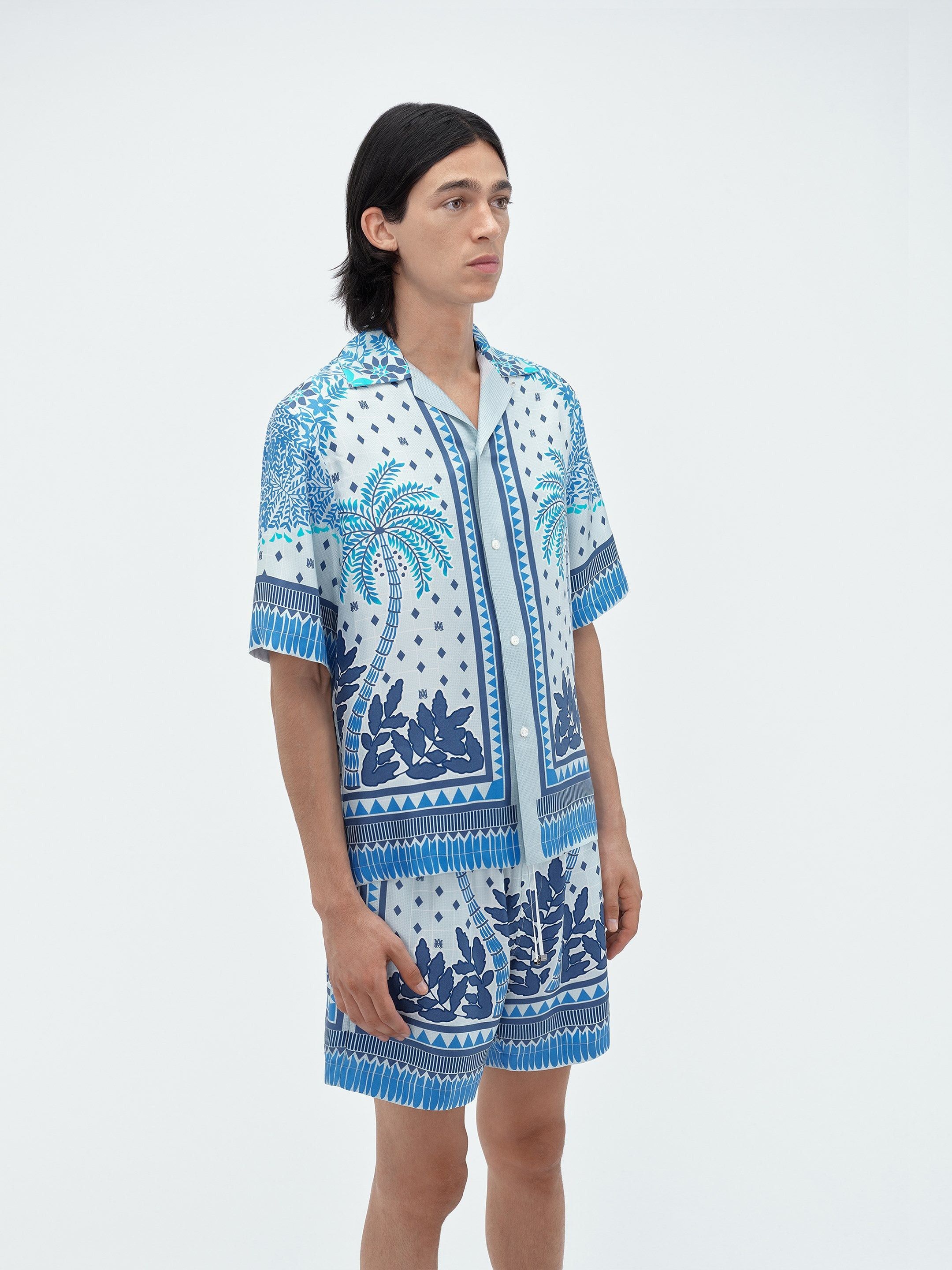 Amiri o1s1wg110425 Palm Tree Bowling Shirt in Multicolor Size US L / EU 52-54 / 3 - 4 Thumbnail