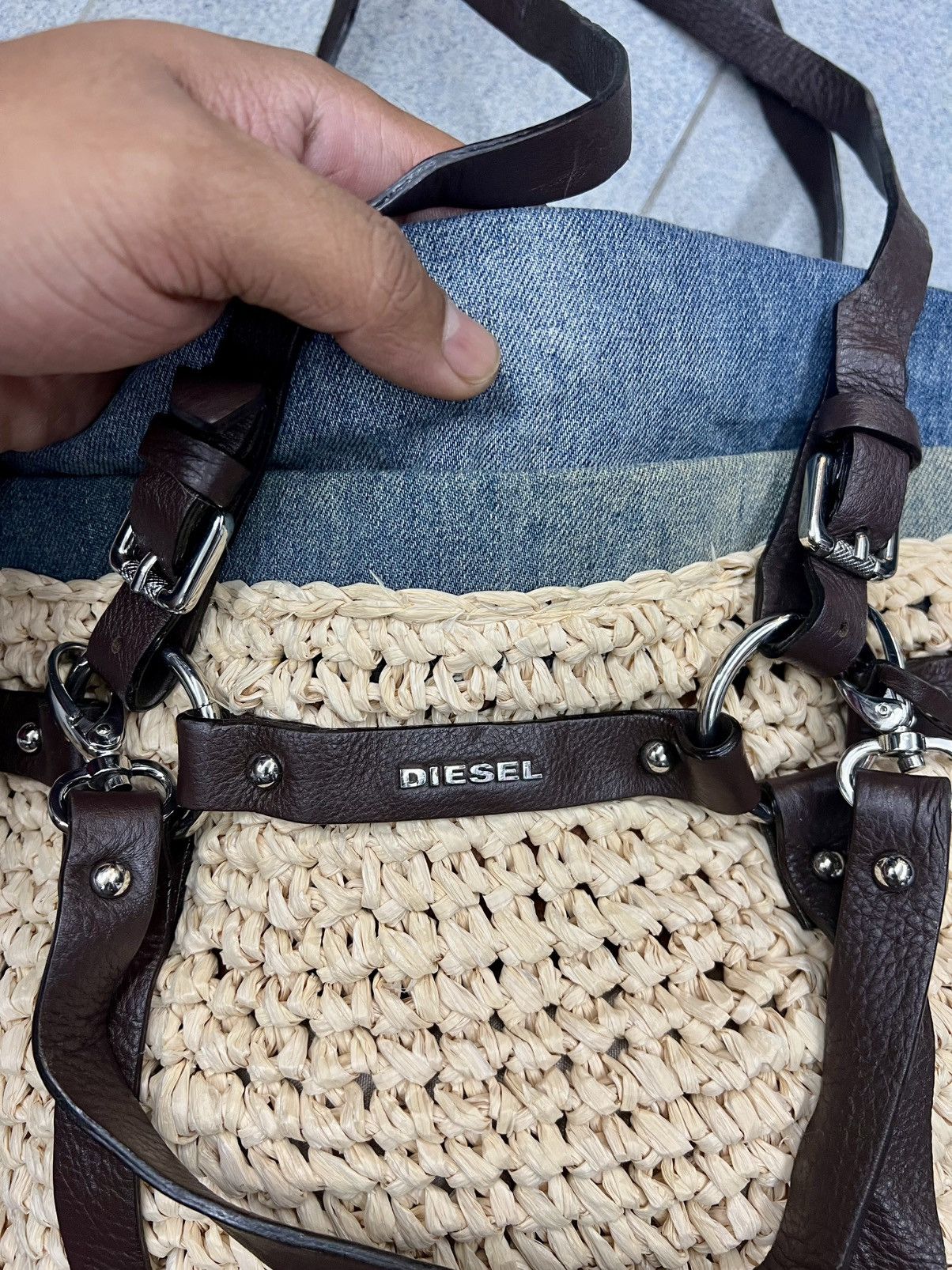 Diesel Diesel Tassel Detail Straw 2 Way Shoulder Bag Size ONE SIZE - 6 Thumbnail
