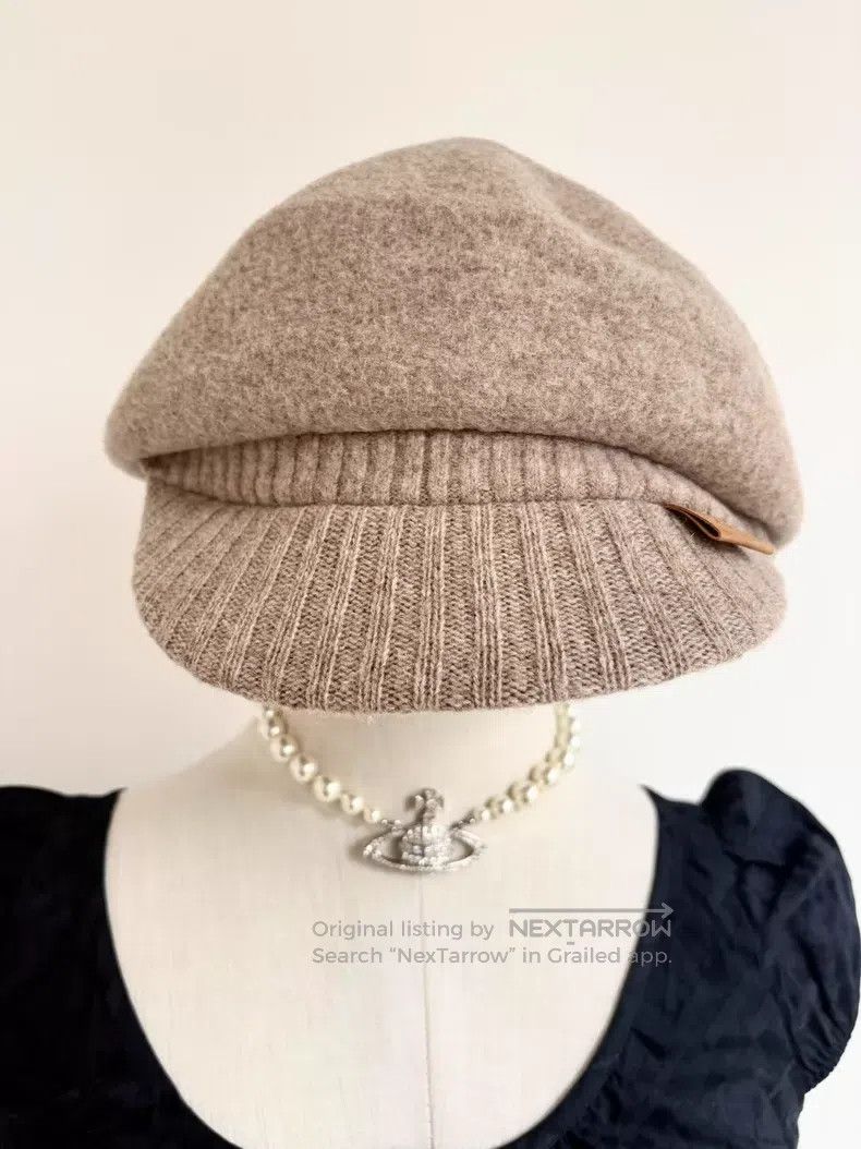Vivienne Westwood Vivienne Westwood Vintage Beige Leather Label Saturn Beret Size ONE SIZE - 2 Thumbnail