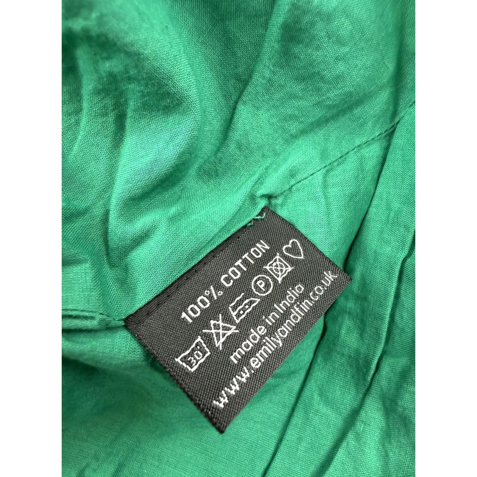 Vintage VINTAGE? No - Emily and Fin Dress Womens Small Green Polka Dot Waist Fit & Flare Cotton Size S / US 4 / IT 40 - 5 Thumbnail