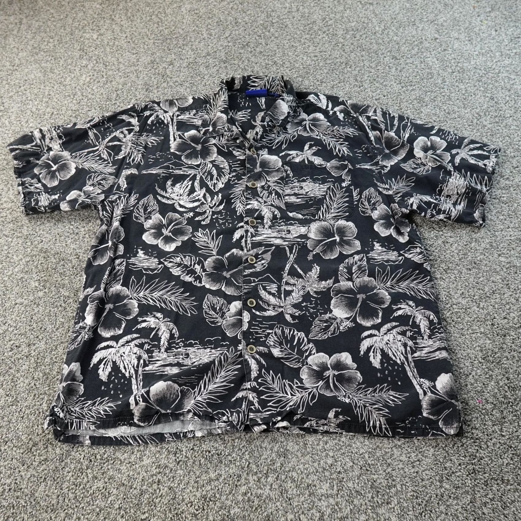 Ocean Pacific VTG OP Shirt Mens XL Black Floral Hawaiian Button Up 90s Tropical Casual Upcoming Size US XL / EU 56 / 4 - 2 Thumbnail