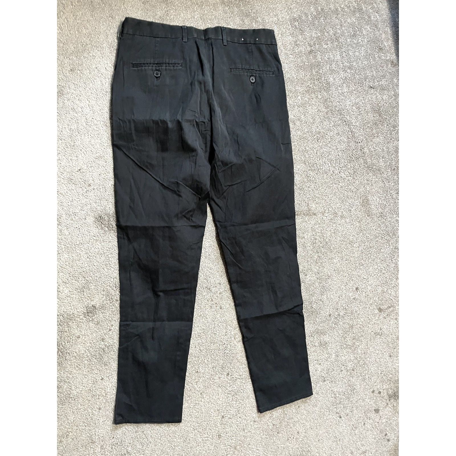 Express Express Men’s Pants Black 29x30 Dress Pants Slim Flat Front Cotton Zip Pockets Mens Regular 30 Inseam Front Rise Mid 10-12in Vintage No Size US 29 - 3 Thumbnail
